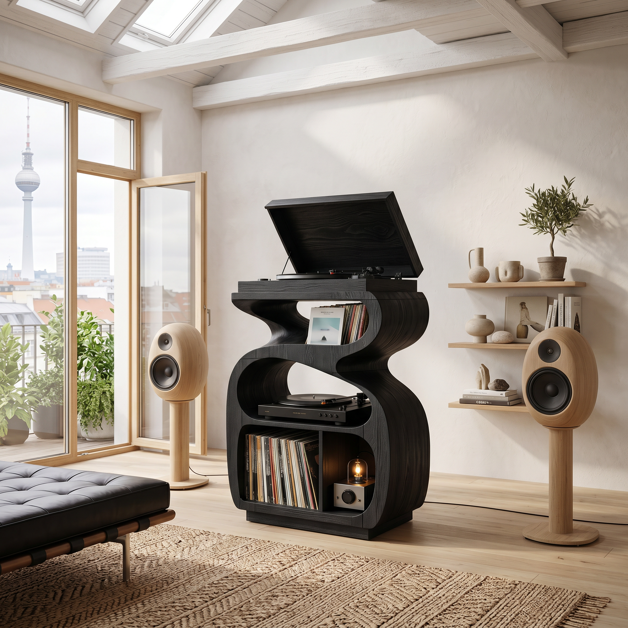 Modern Music Console Stand For Living Room Interior SILDTTNRPT039