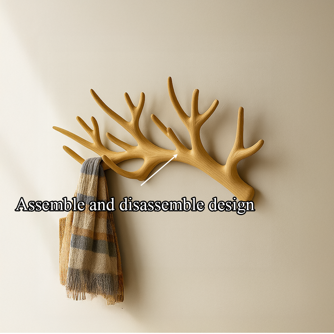 Rustic Antler Wall Rack Farmhouse Decor SINLSATCR023