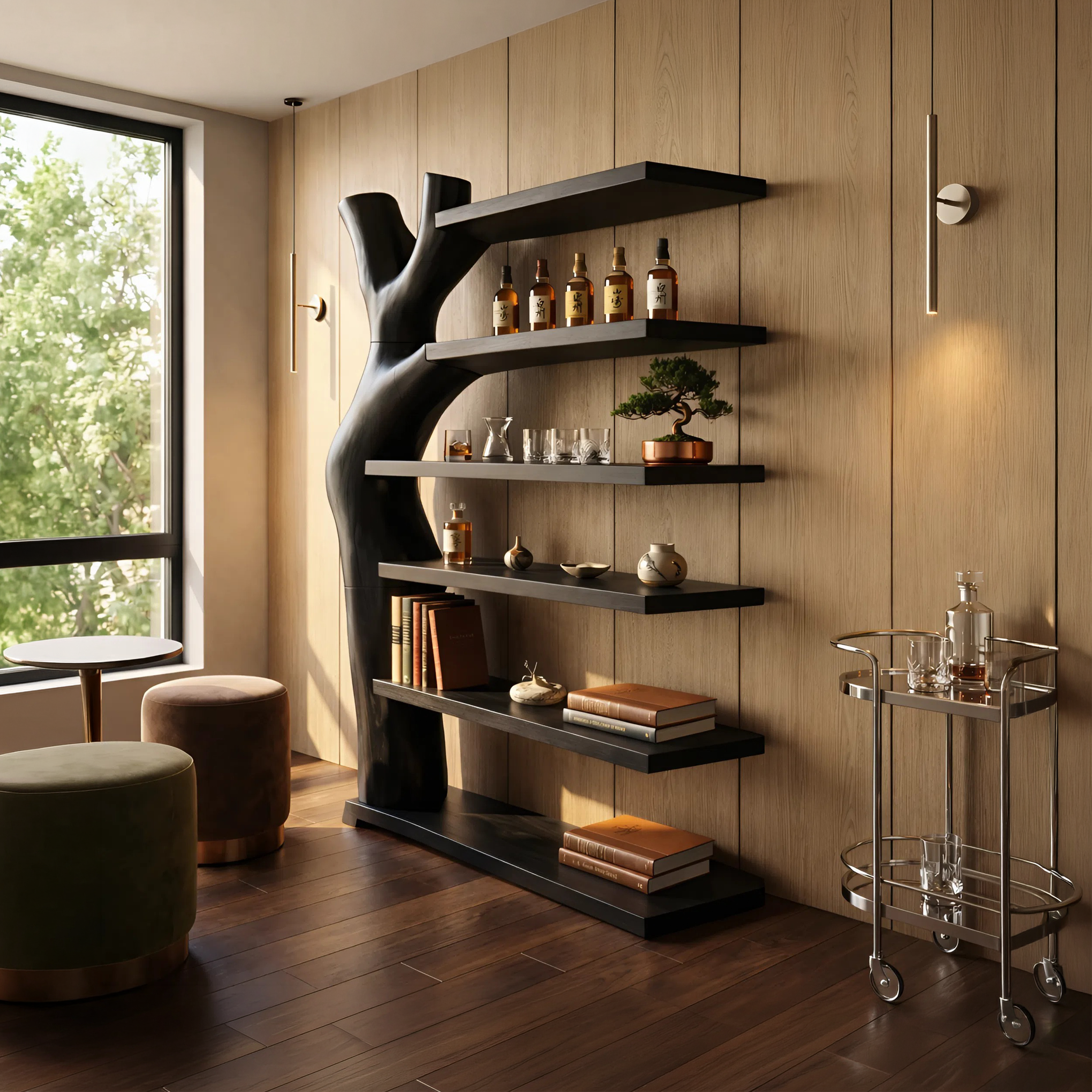 Modern Artistic Bookshelf Display Organizer For Living Room SILDTTNBS014