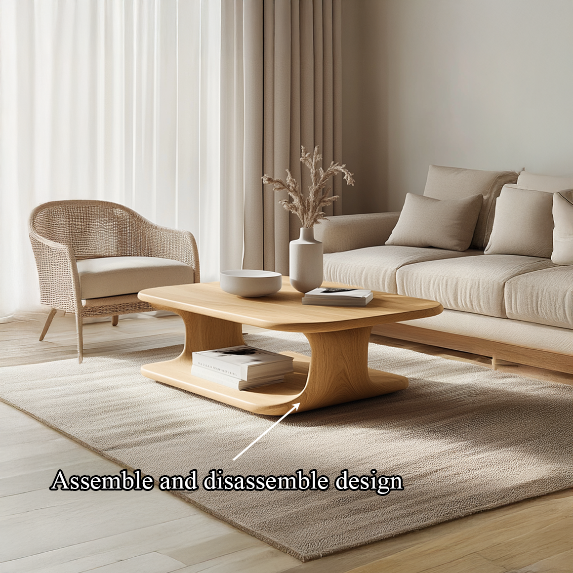 Scandinavian Modern Coffee Table Living Room Family Room SINLSACF233