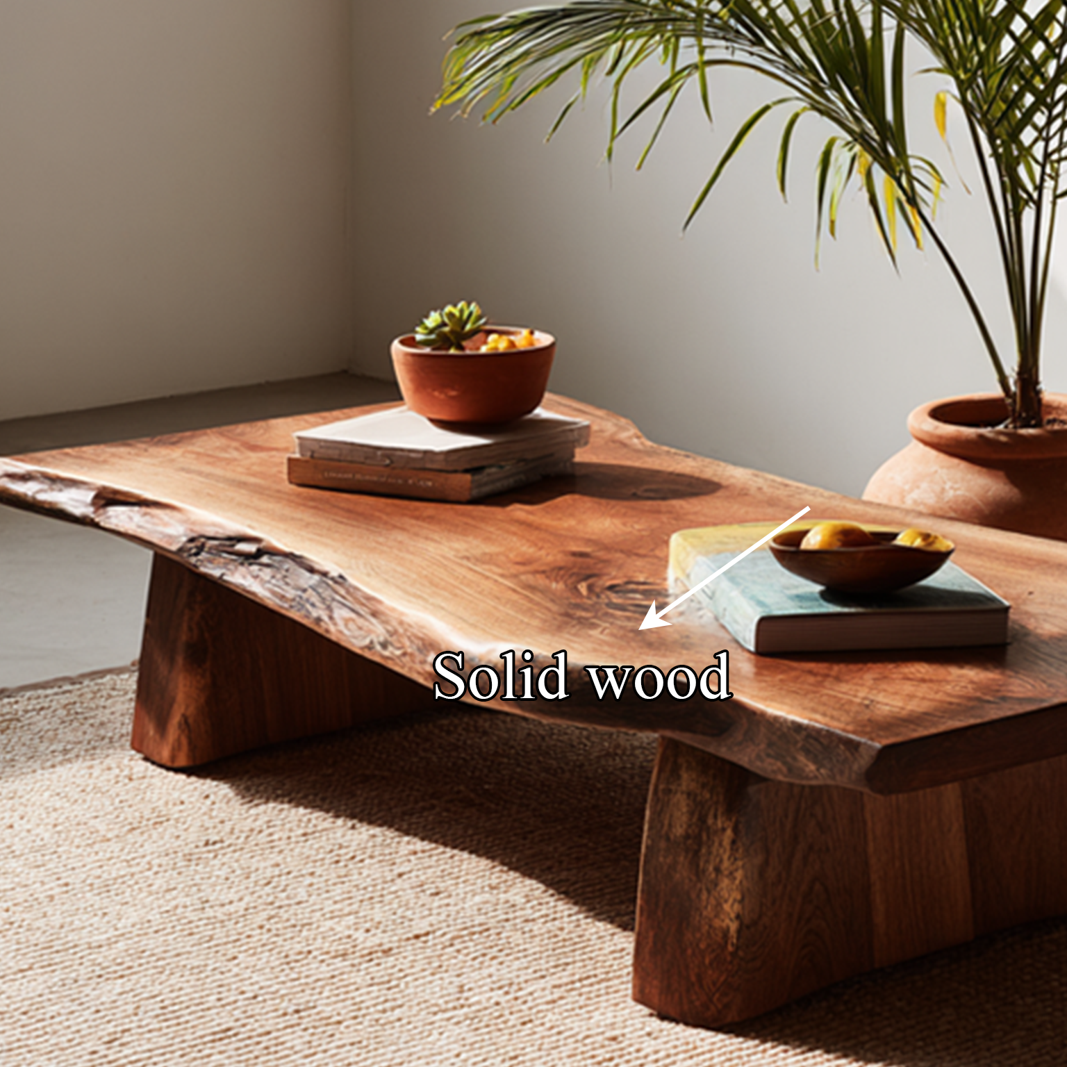 Rustic Live Edge Coffee Table Modern Living Room SINLSACF044