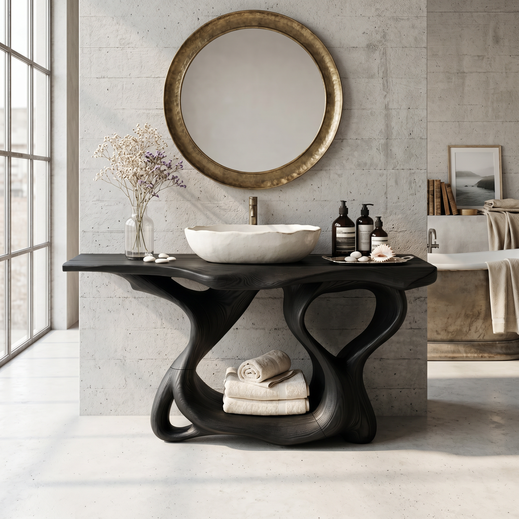 Rustic Solid Wood Vanity For Bathroom Furniture Decor SILDTTRBRV014
