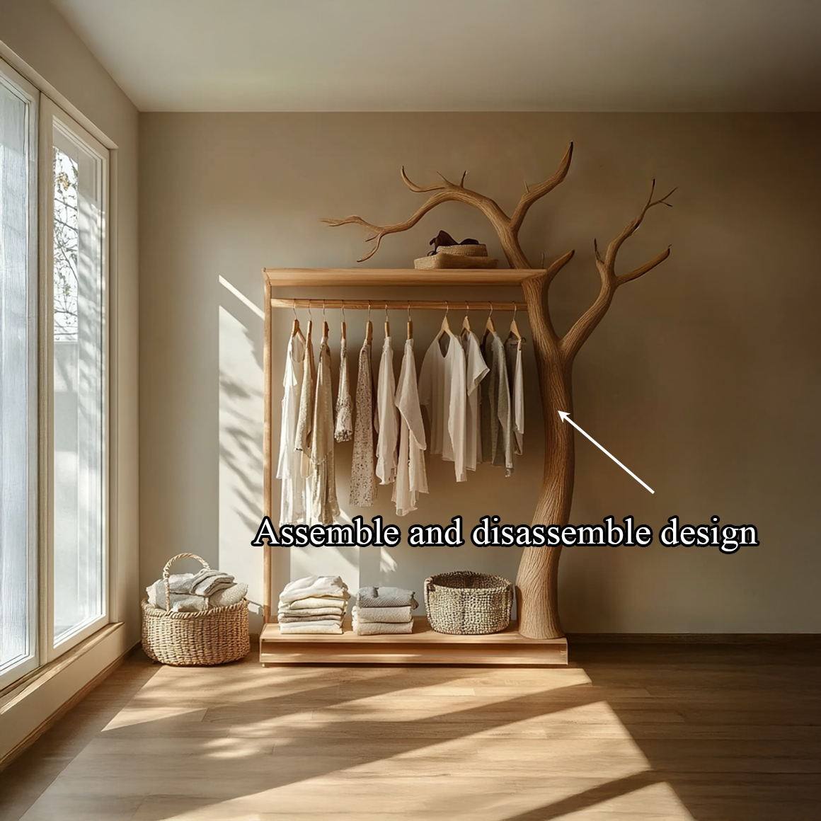 Rustic Clothing Rack Bedroom Hallway Entryway SINLSATCR041