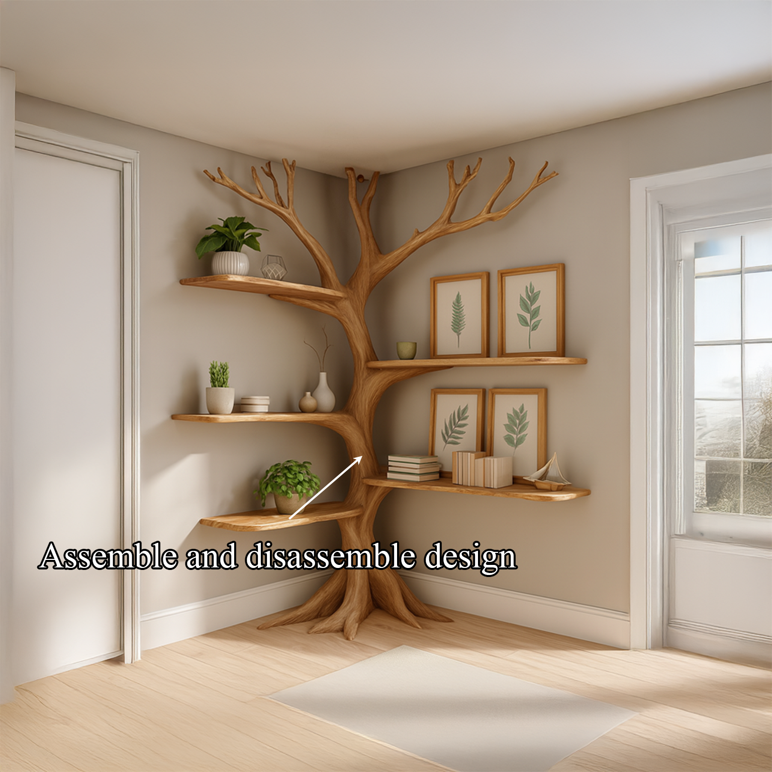 Midcentury Tree Bookshelf Kids Living Room SINLSATB222