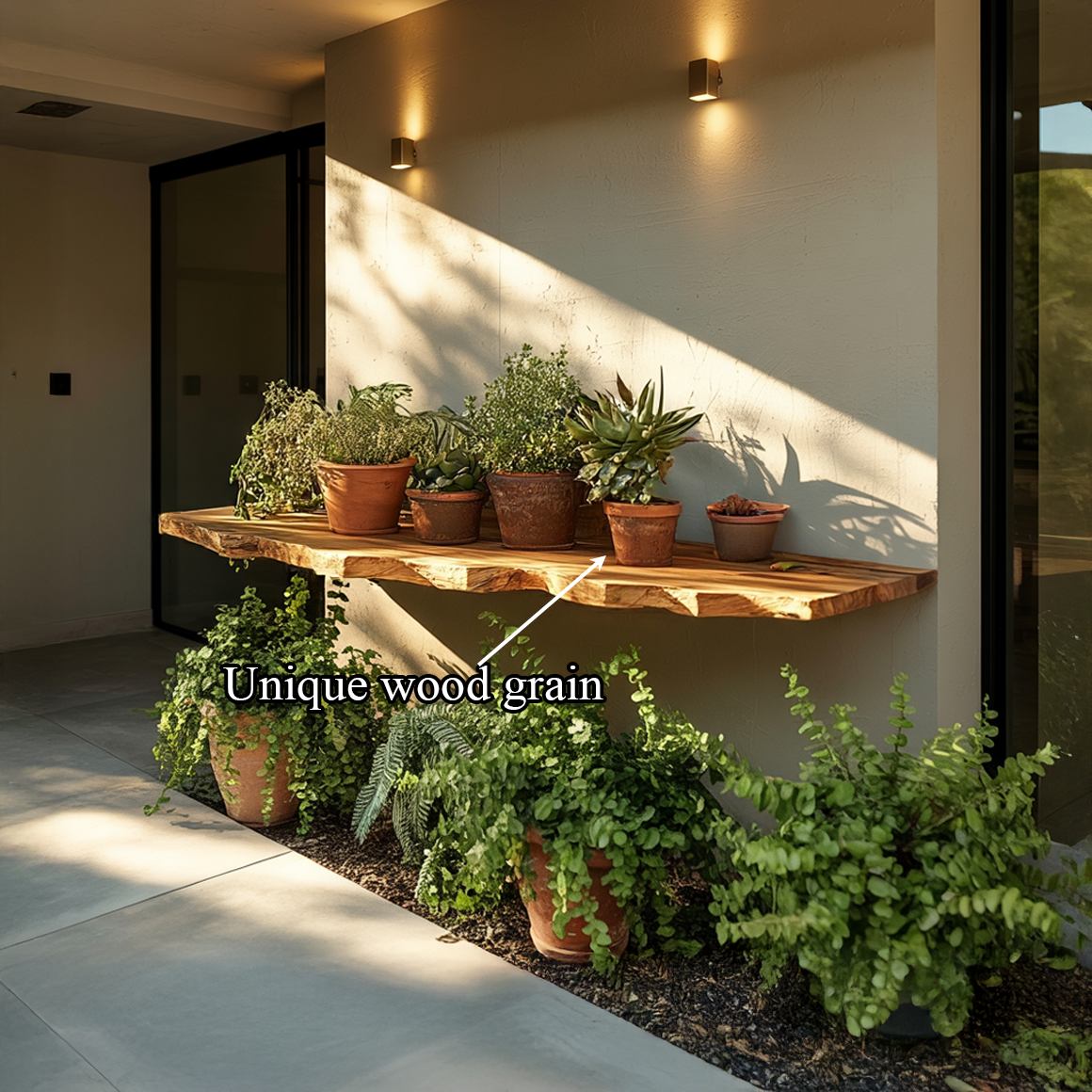 Rustic Live Edge Wall Shelf Entryway Or Garden Room SINLSAFL280