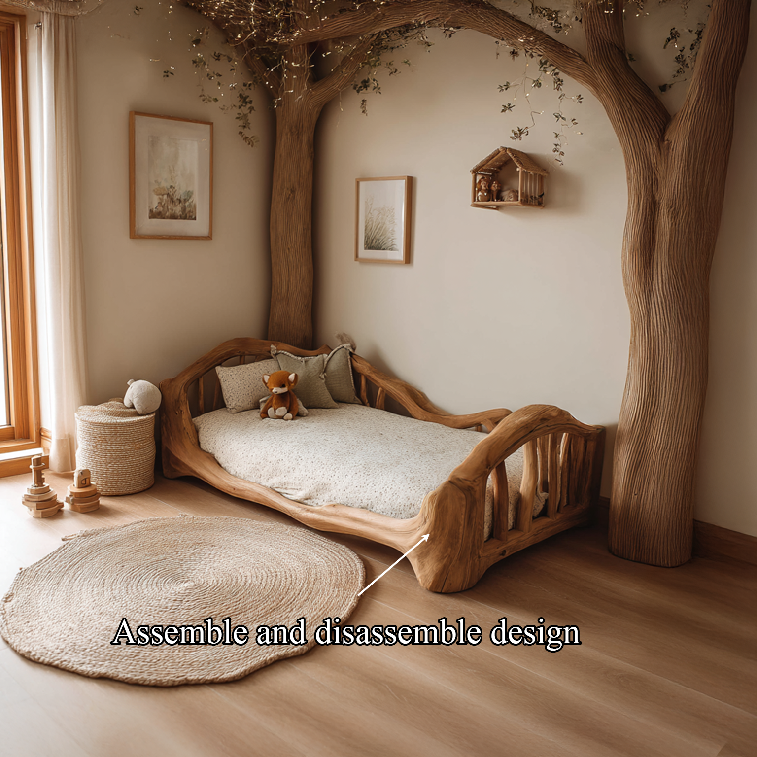 Rustic Toddler Bed Montessori Room SINLSAWB048