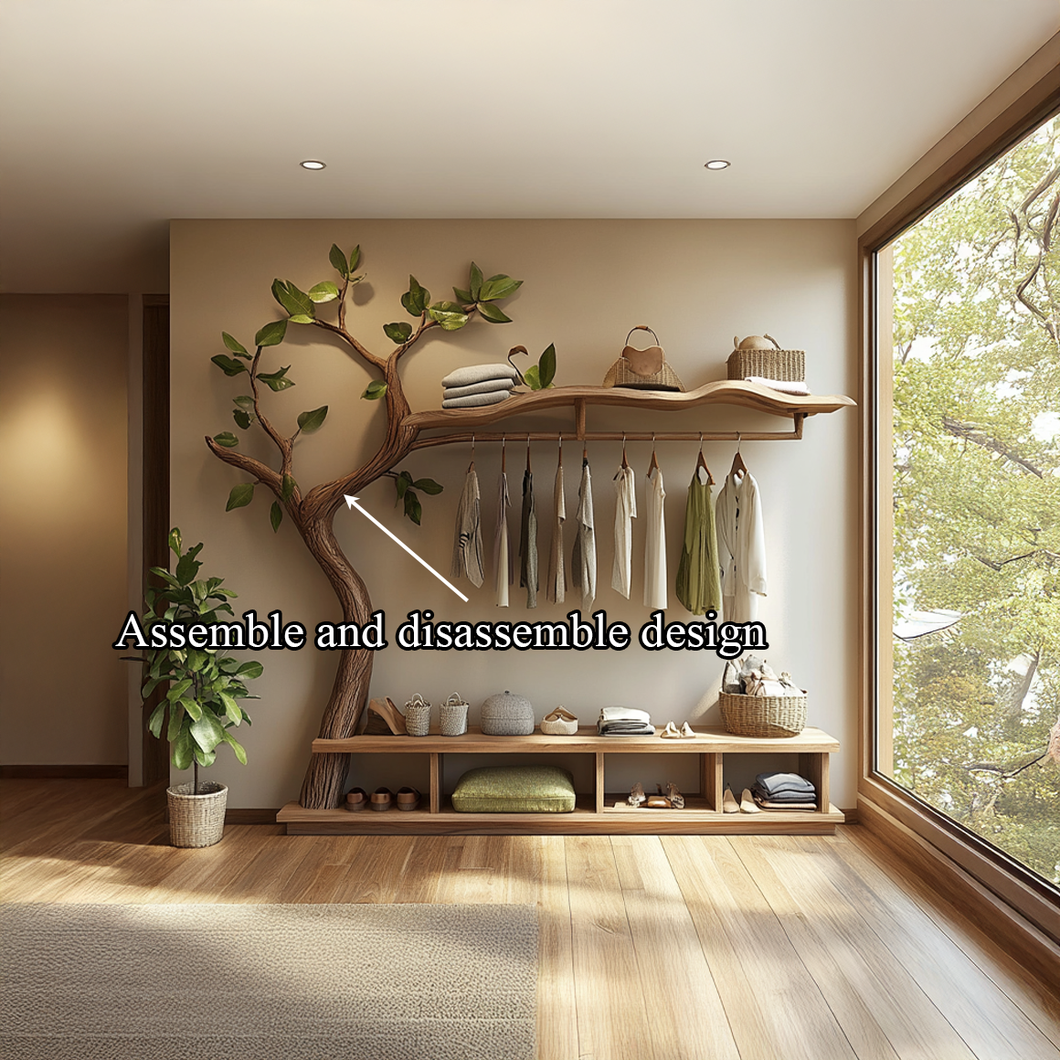 Rustic Mid Century Wardrobe Stand Bedroom Or Dressing Room Entryway SINLSATCR044