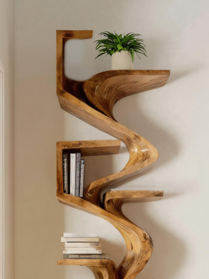 Handcrafted Sculpted Bookshelf For Living Room SITHHNBS030
