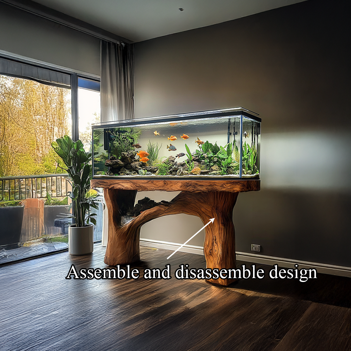 Rustic Organic Luxury Aquarium Stand Entryway Or Living Room SINLSAWT010