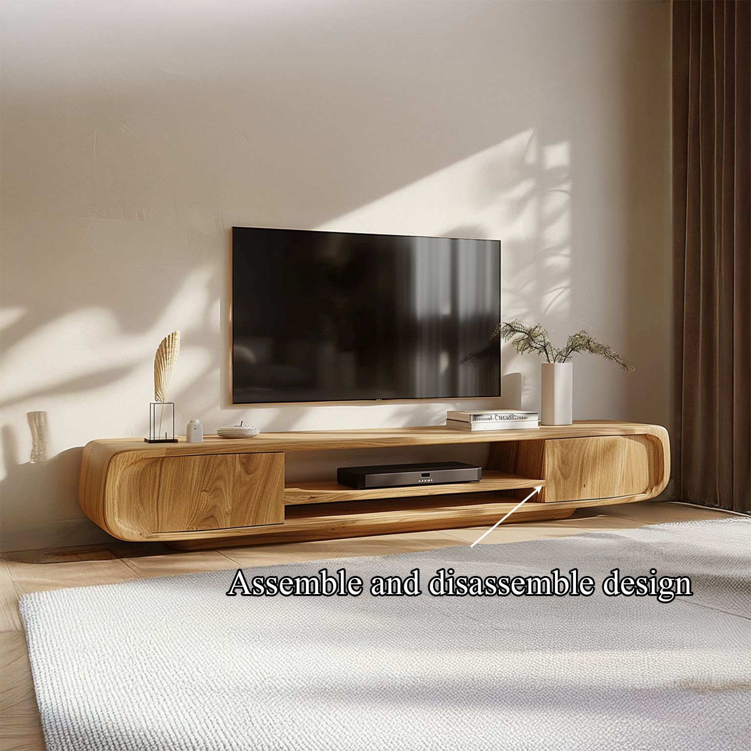 Modern Rounded TV Stand For Living Room And Lounge SINLSACS118