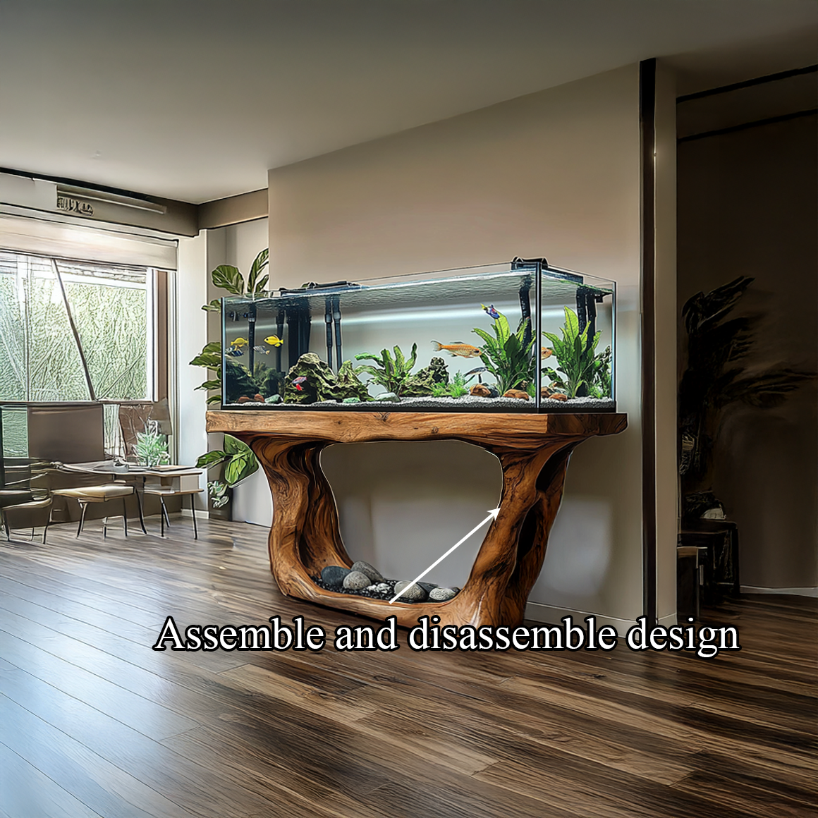 Rustic Organic Aquarium Stand Minimal Living Room Or Bedroom SINLSAWT012