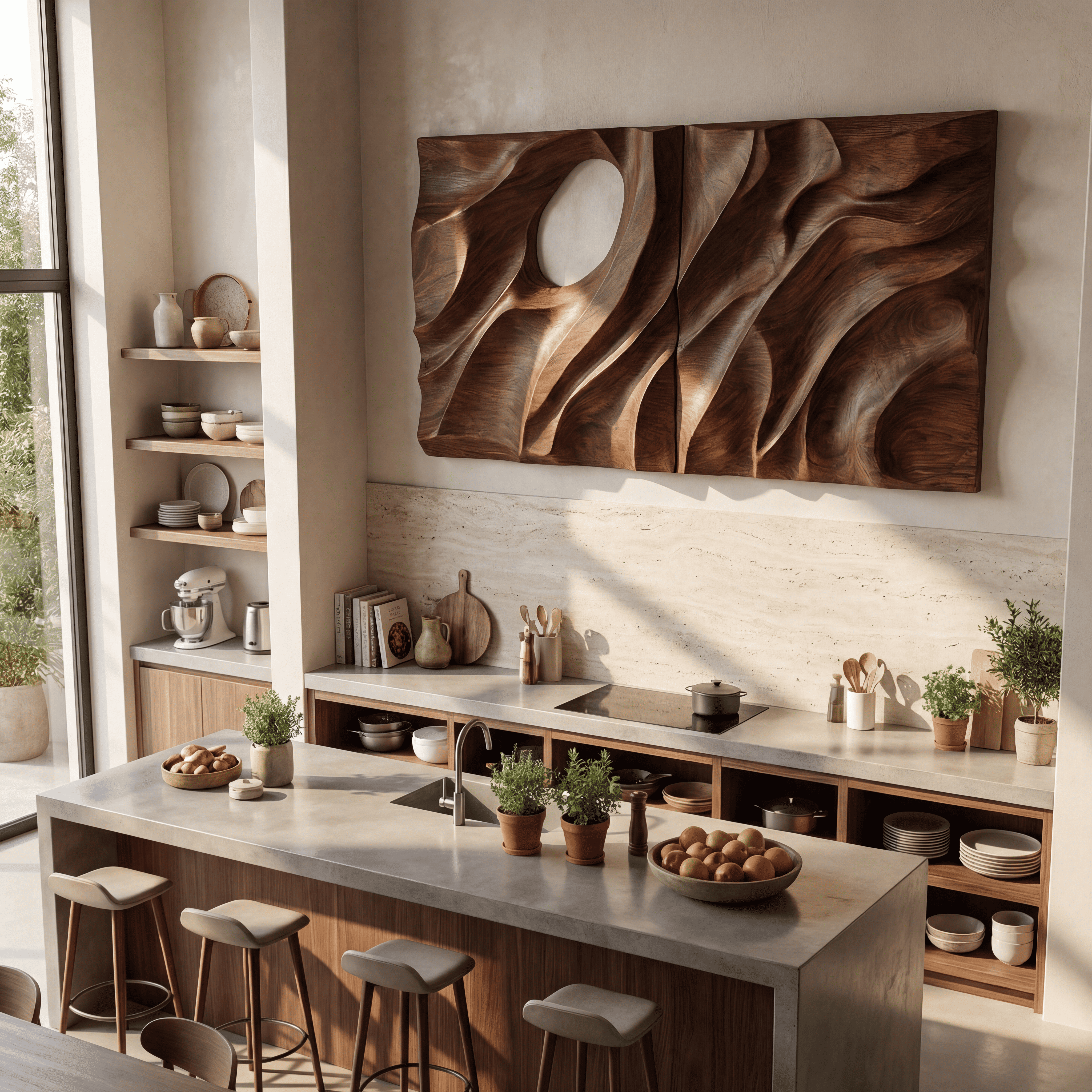 Minimalist Organic Wall Art Panel For Living Room SILDTTNWA089