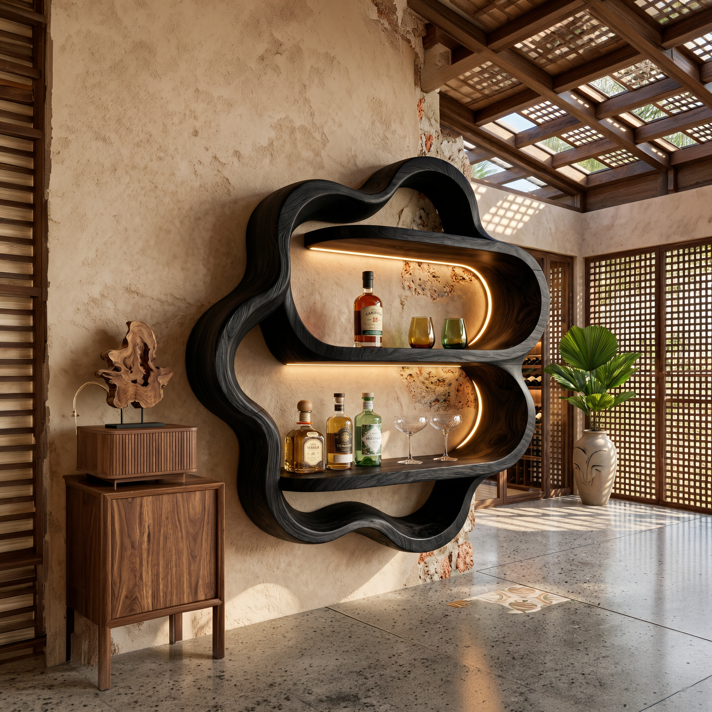 Minimalist Display Wine Rack Shelf For Kitchen Dining SILDTTNWH026