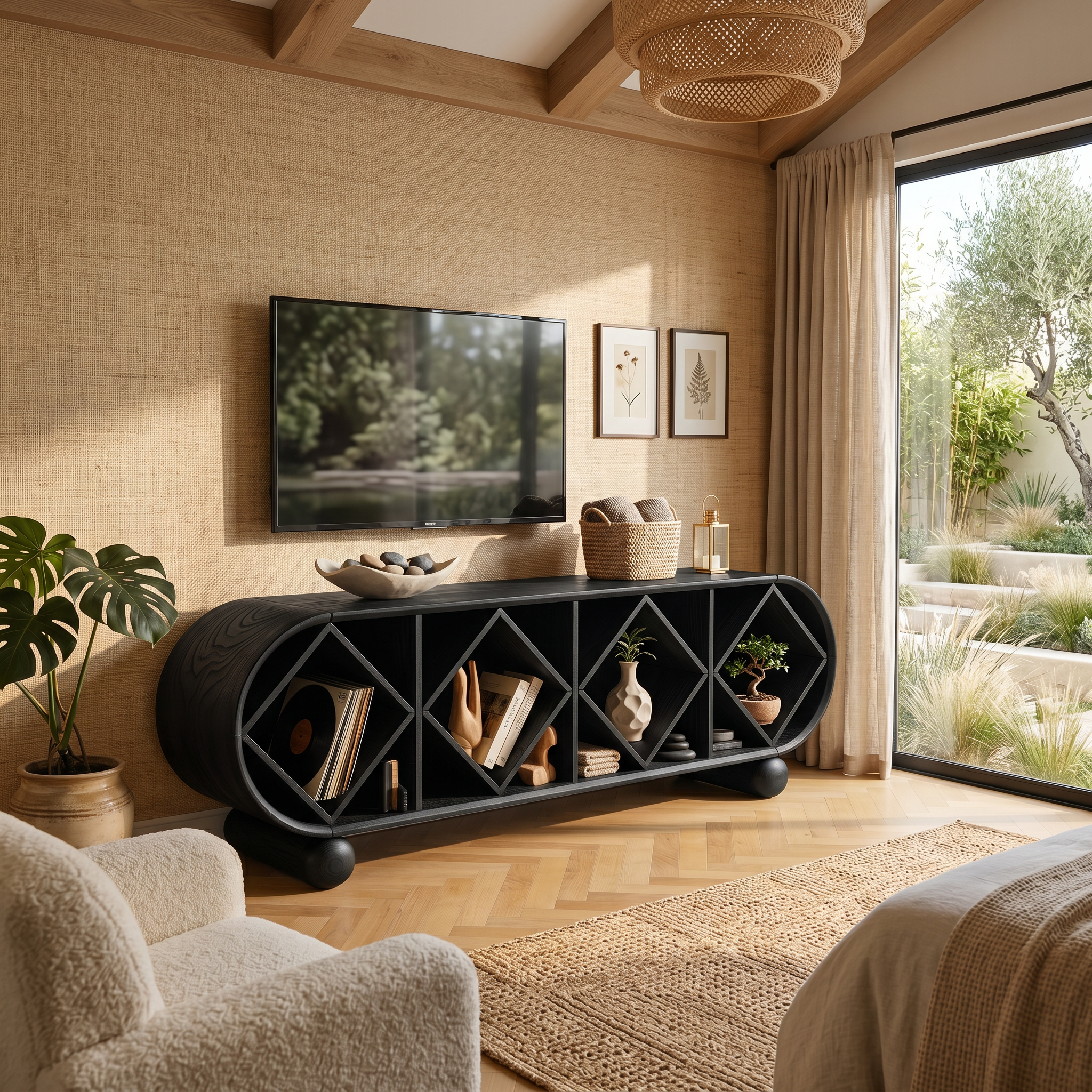 Contemporary Linear TV Console For Modern Living Space SILDTTNTVC149