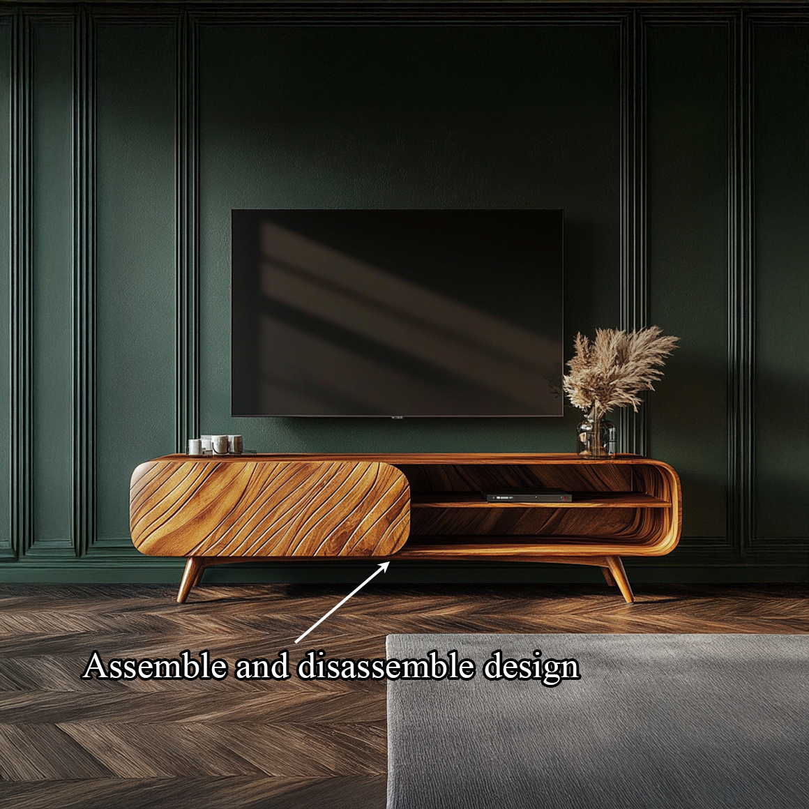 Organic Modern Wooden TV Stand Living Room Interior Decorative Storage SINLSASC242