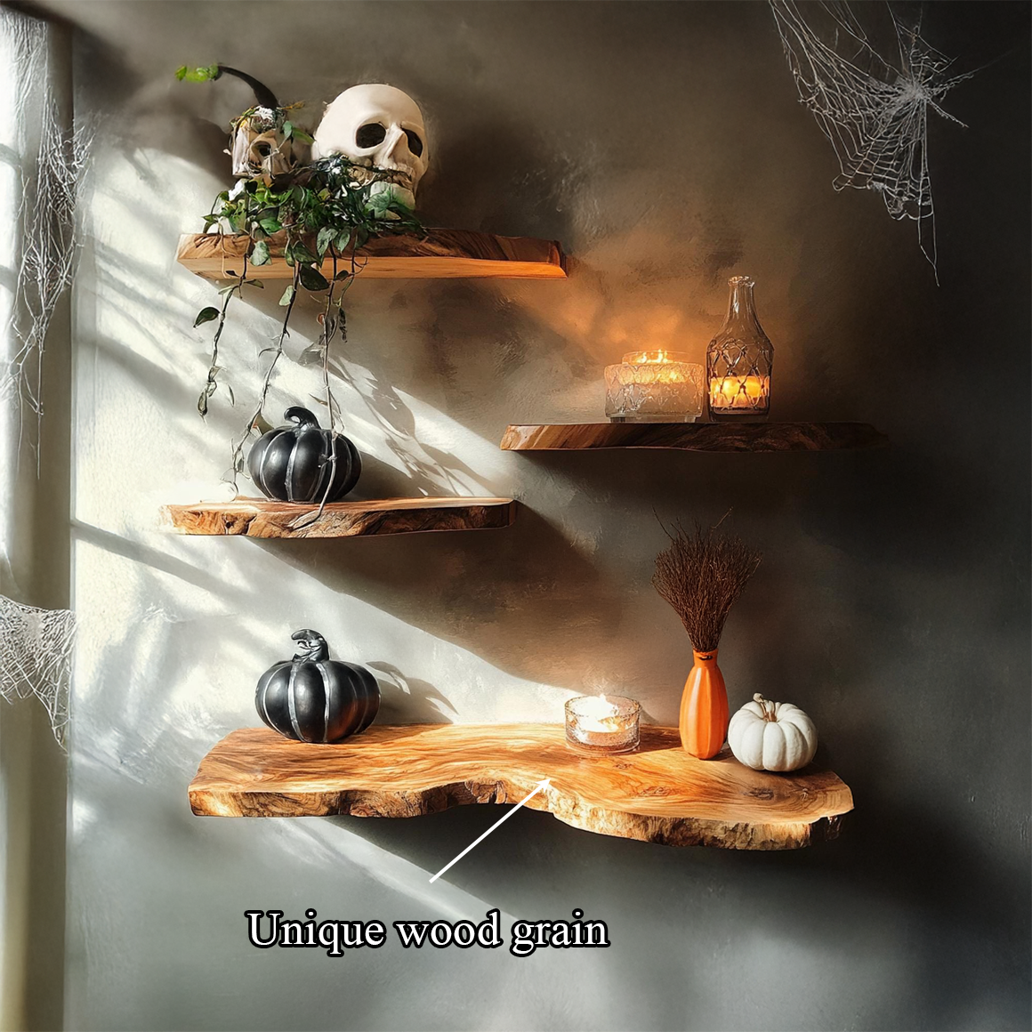 Rustic Halloween Floating Shelf Wall Decor SINLSAHW012
