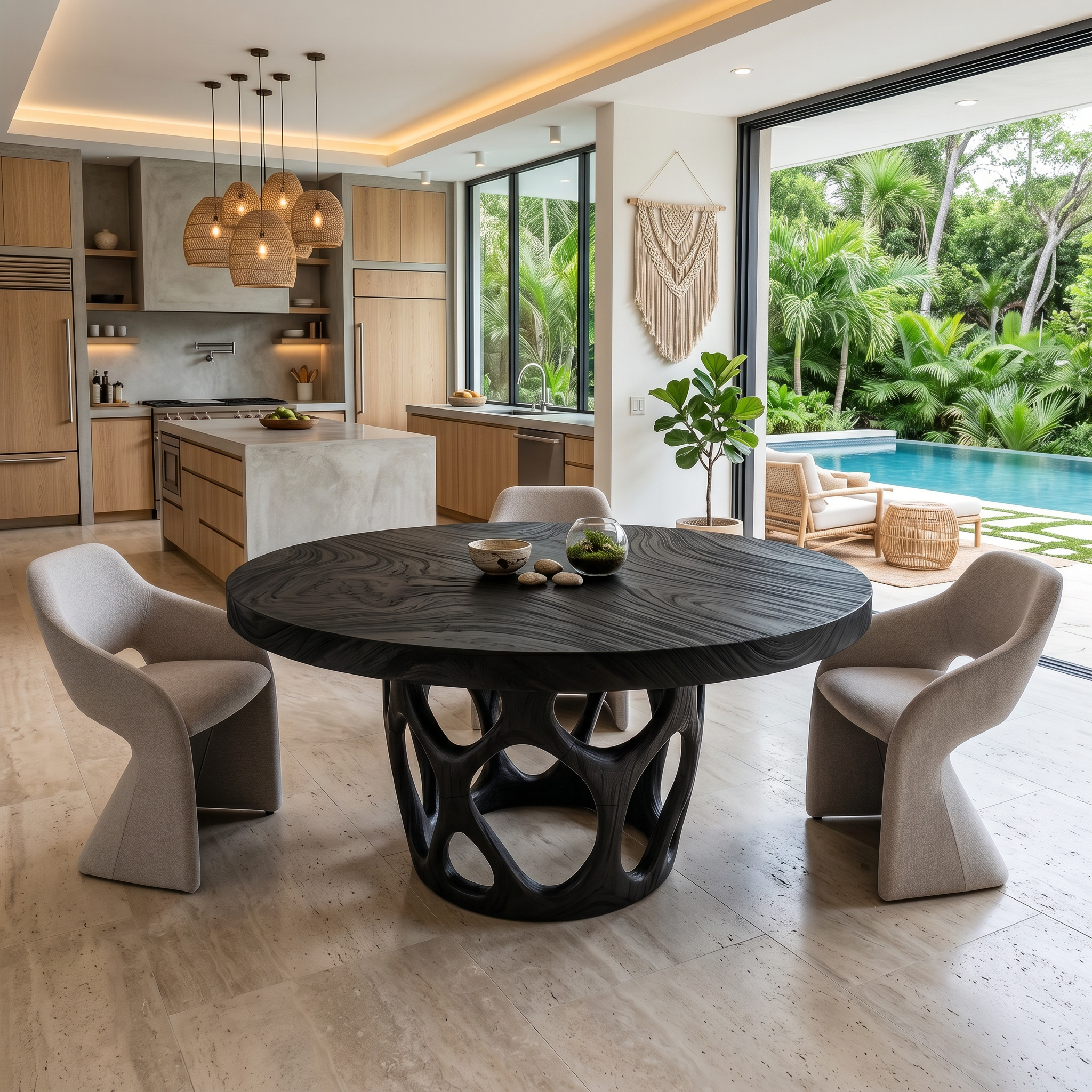 Modern Round Gathering Table For Garden View Room SILDTTRDN061