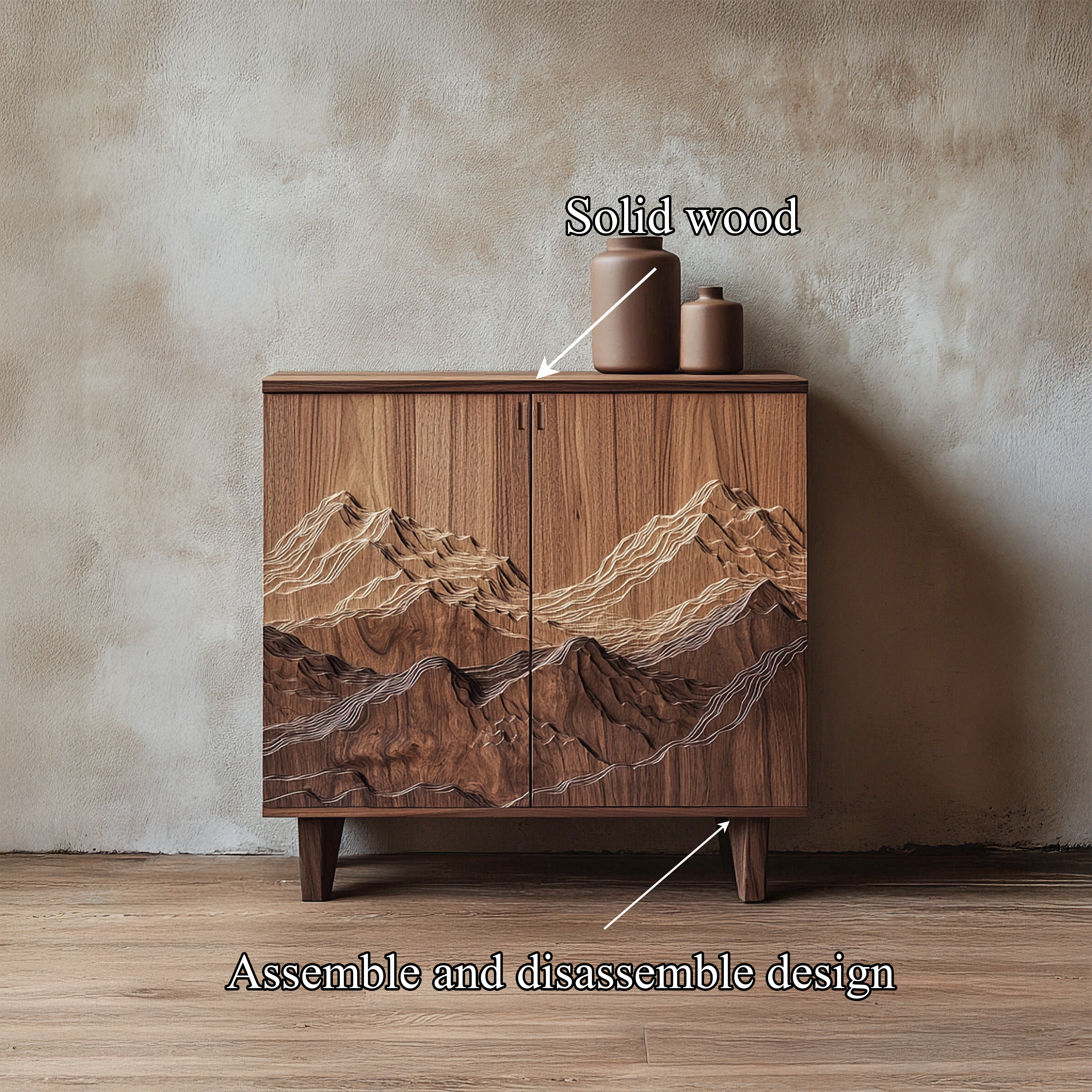 Organic Modern Side Storage Cabinet For Living Room SINLSASC356