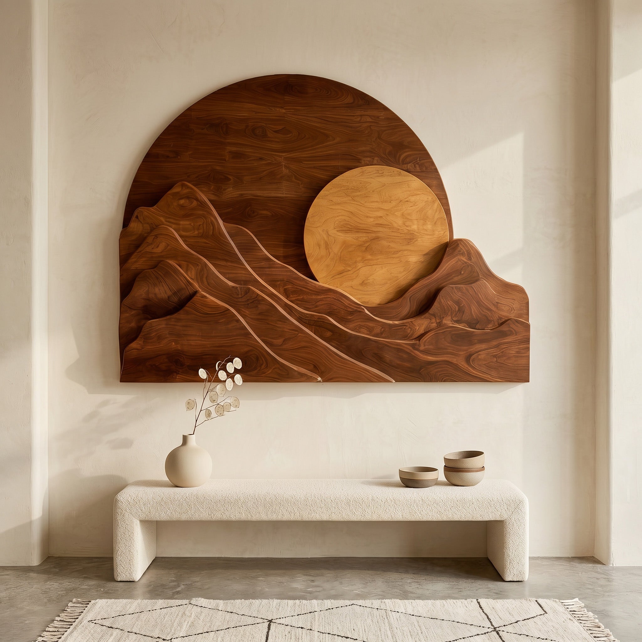 Organic Modern Mountain Wood Wall Art For Living Room RTTHHNWA201