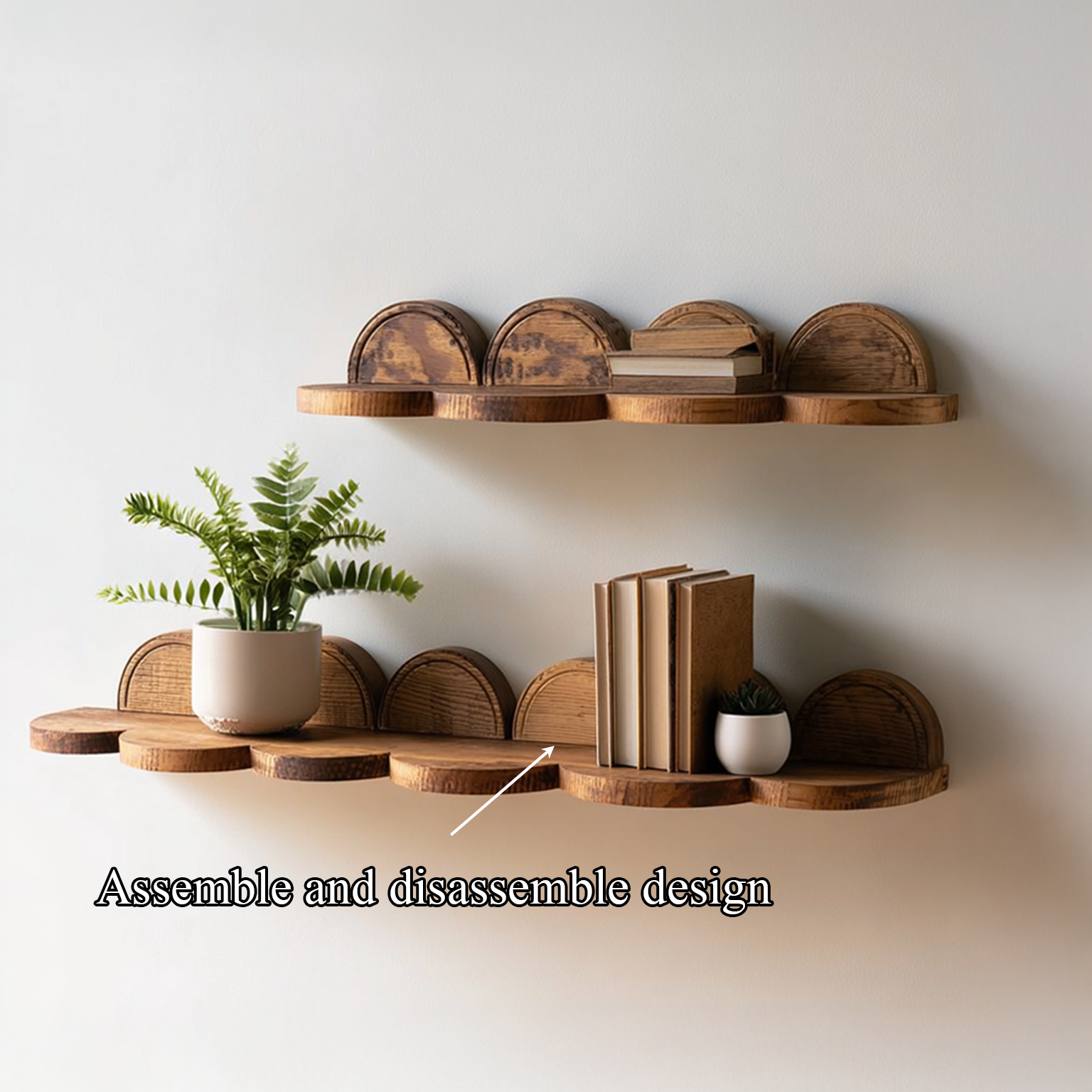 Floating Corner Shelf Solid Wood Home Accent Gift SINLSAFL078