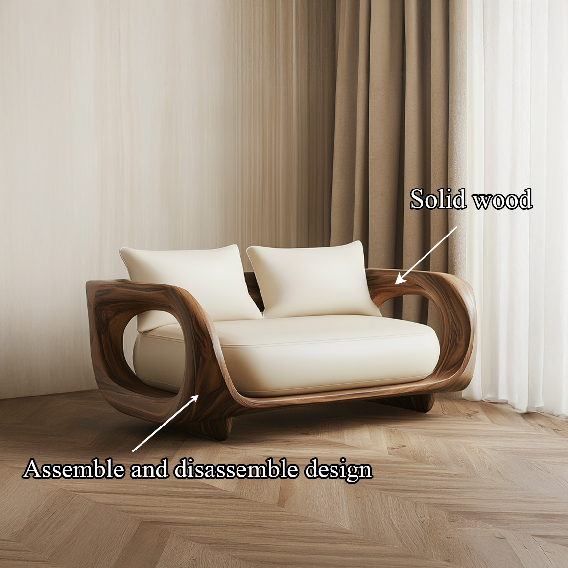 Organic Modern Frame Armchair Living Room Or Hallway SINLSAFSO001