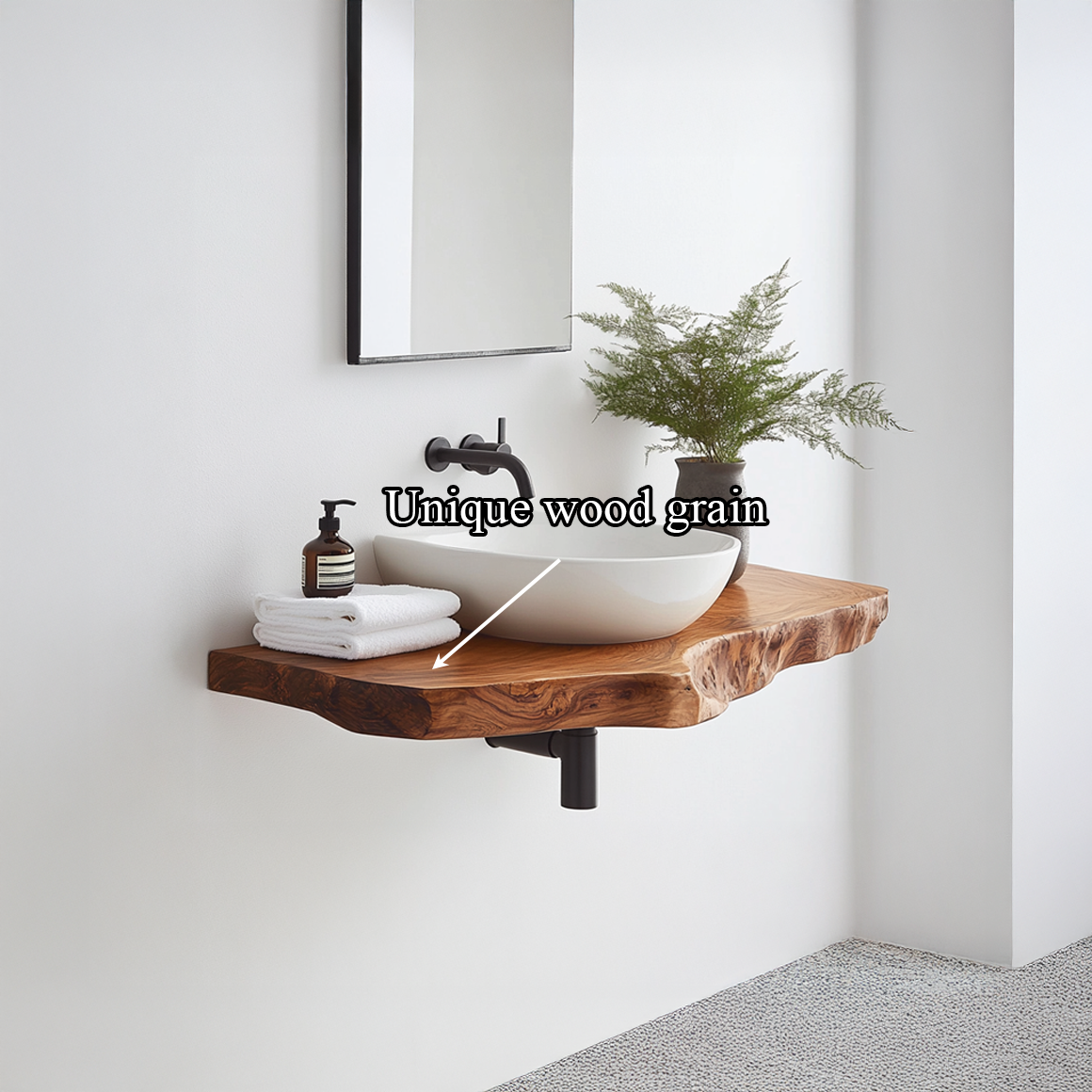 Rustic Bathroom Vanity Shelf Handcrafted Wood Bathroom Accent SINLSABRV226