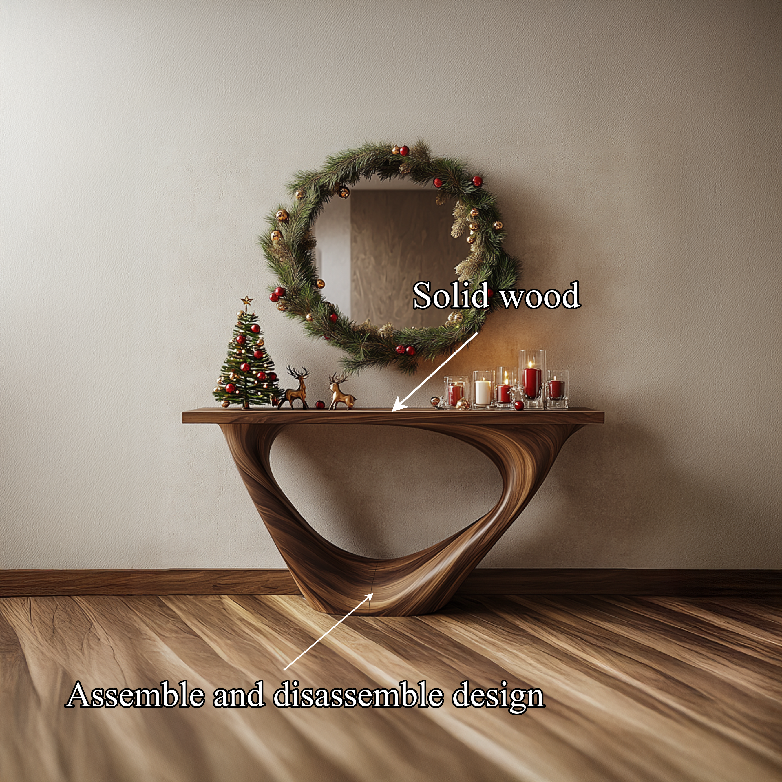 Mid Century Console Table Christmas Display Entryway SINLSACS293