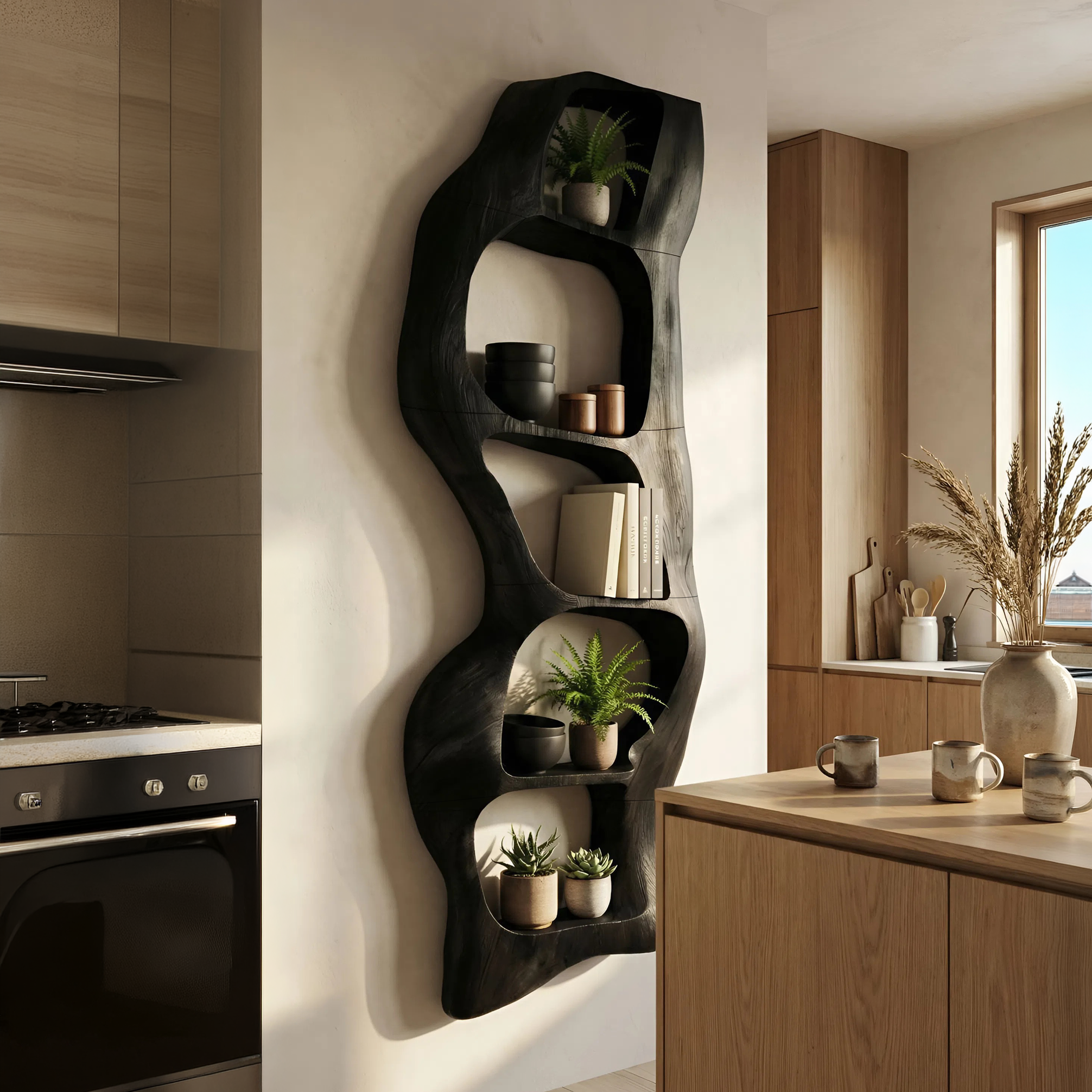 Contemporary Wall Shelf For Bedroom Wall Accent SILDTTNWMS035