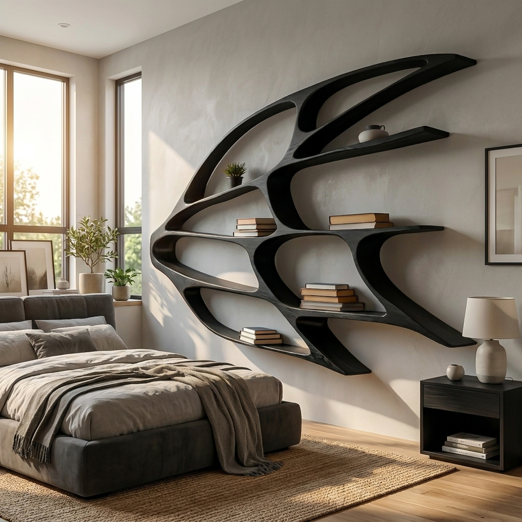 Handmade Wooden Wall Mounted Bookshelf For Home Living RTTHTTBS142