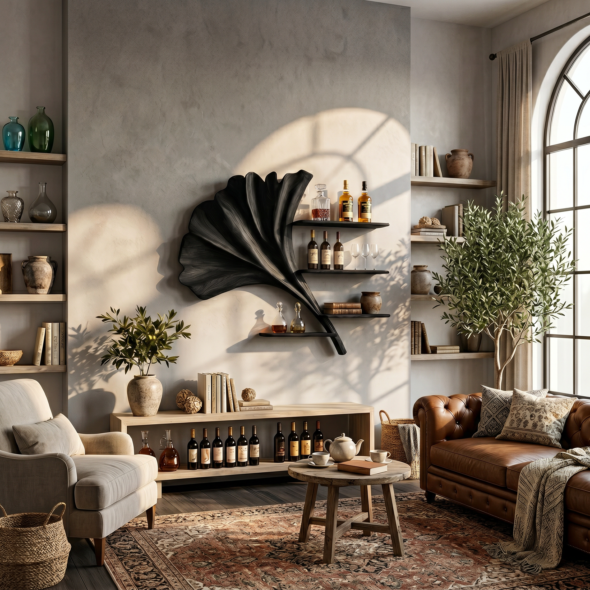 Industrial Wall Wine Holder For Breakfast Nook Beverage Storage SILDTTRWH075