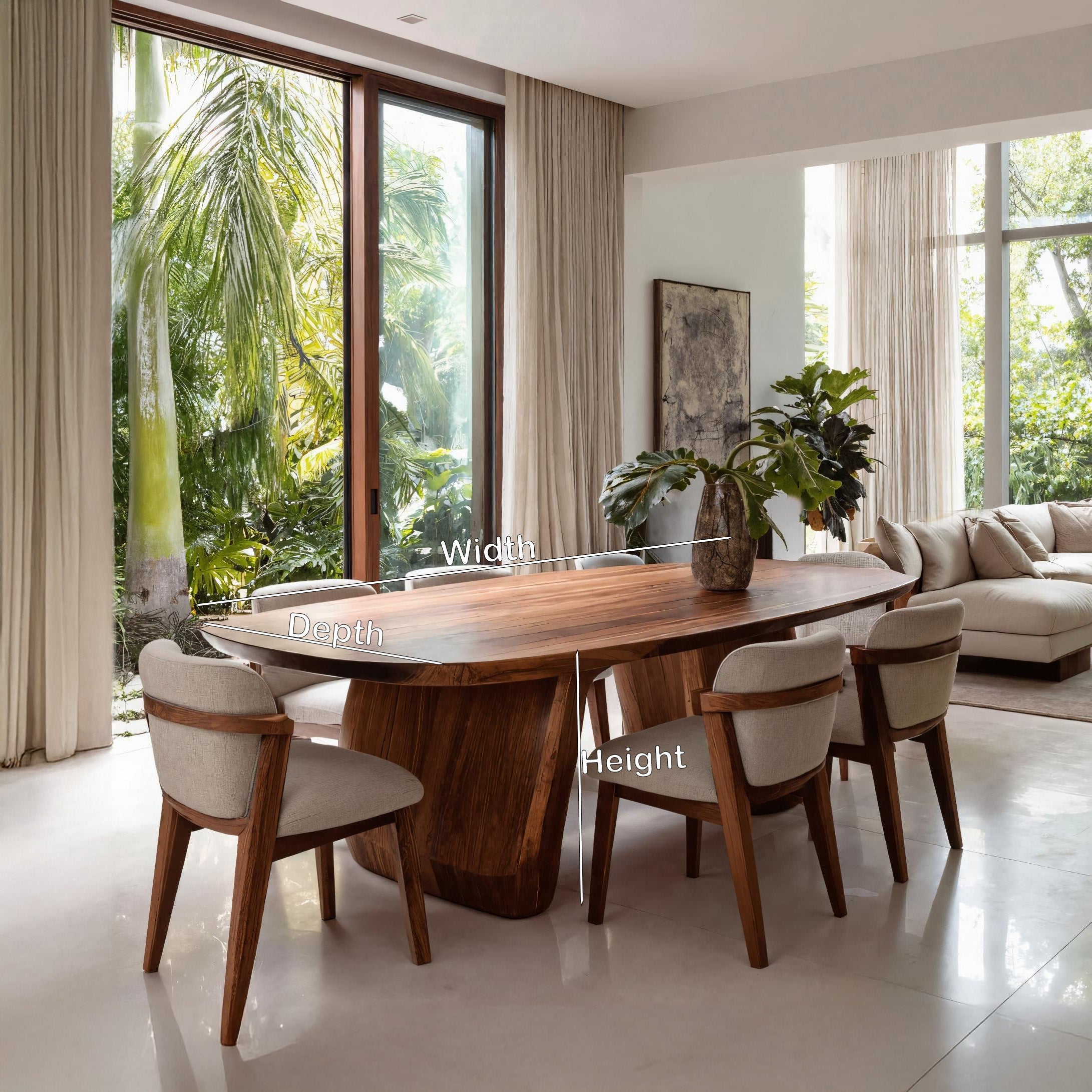 Mid Century Organic Dining Table For Dining Room RTTHHNDN027