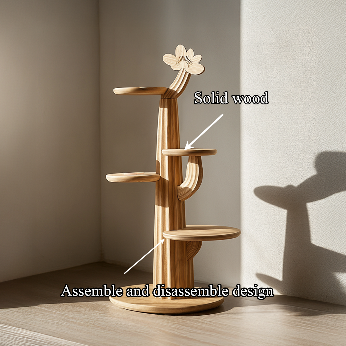 Rustic Modern Tree Tower Solid Wood Living Room SINLSATT100