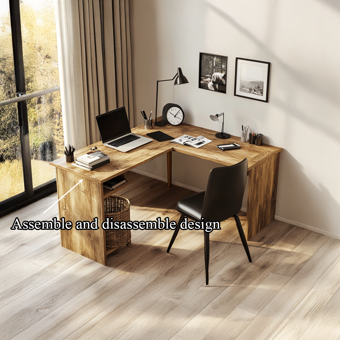 Modern L Shape Desk For Home Office And Study Room SINLSADK048