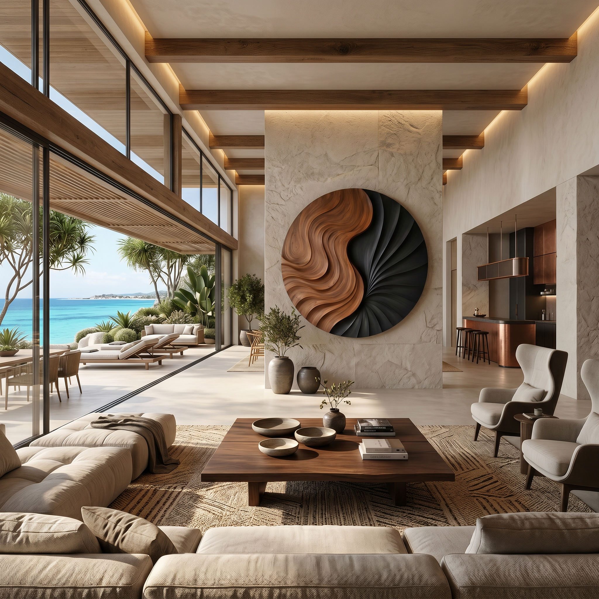 Contemporary Statement Wall Art For Open Living Interior SILDTTNWA136