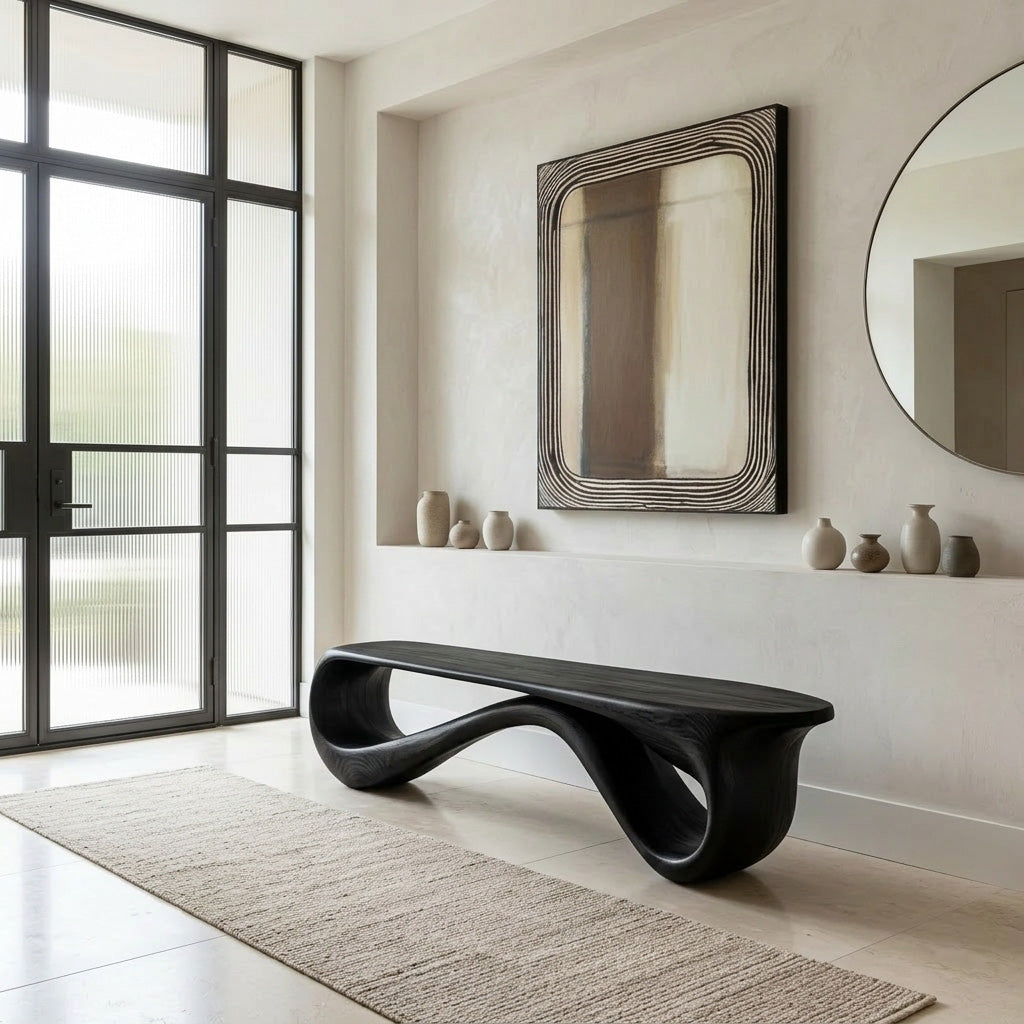 Contemporary Natural Wood Bench For Home Entry Decor RTTHHNCHR136