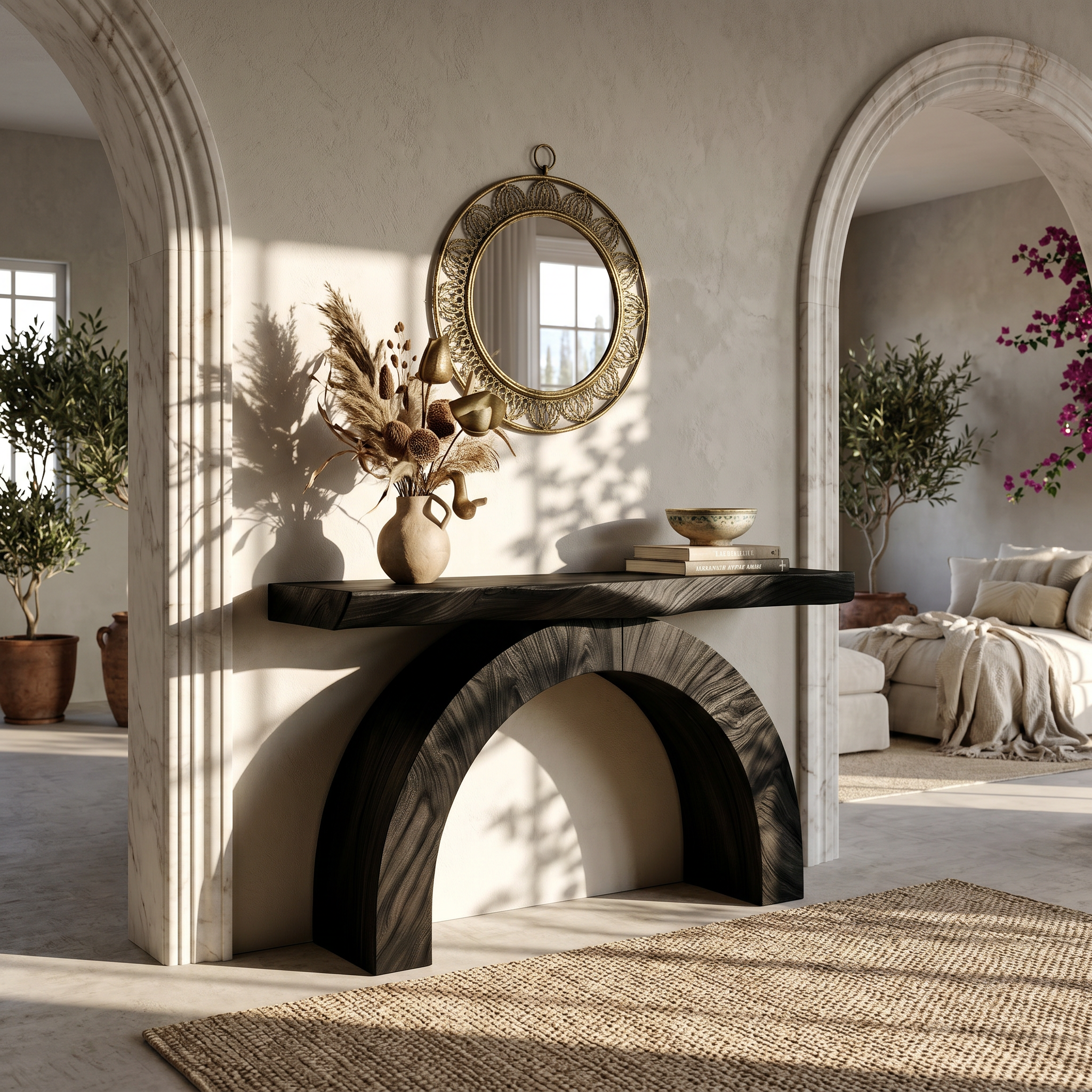 Arch Wood Entryway Table For Tropical Home Decor SILDTTRCS055