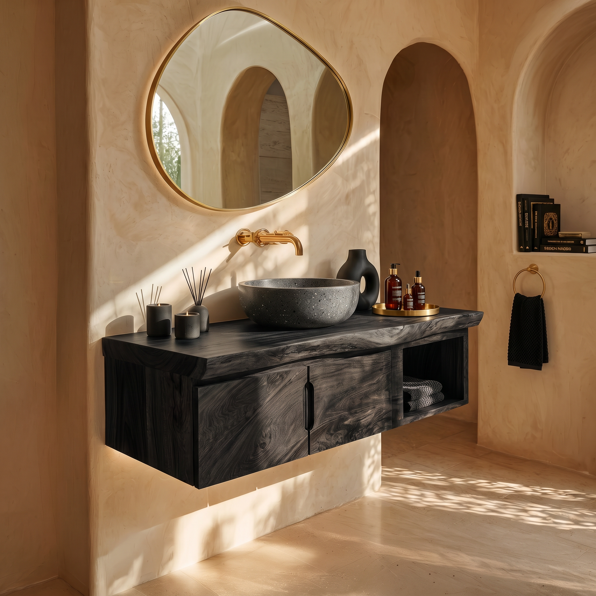 Organic Storage Bathroom Cabinet Modern Ensuite SILDTTRBRV185