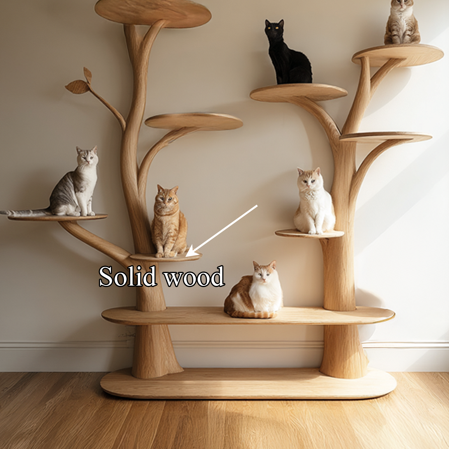 Mid Century Tree Cat Tower Family Room SINLSATT035