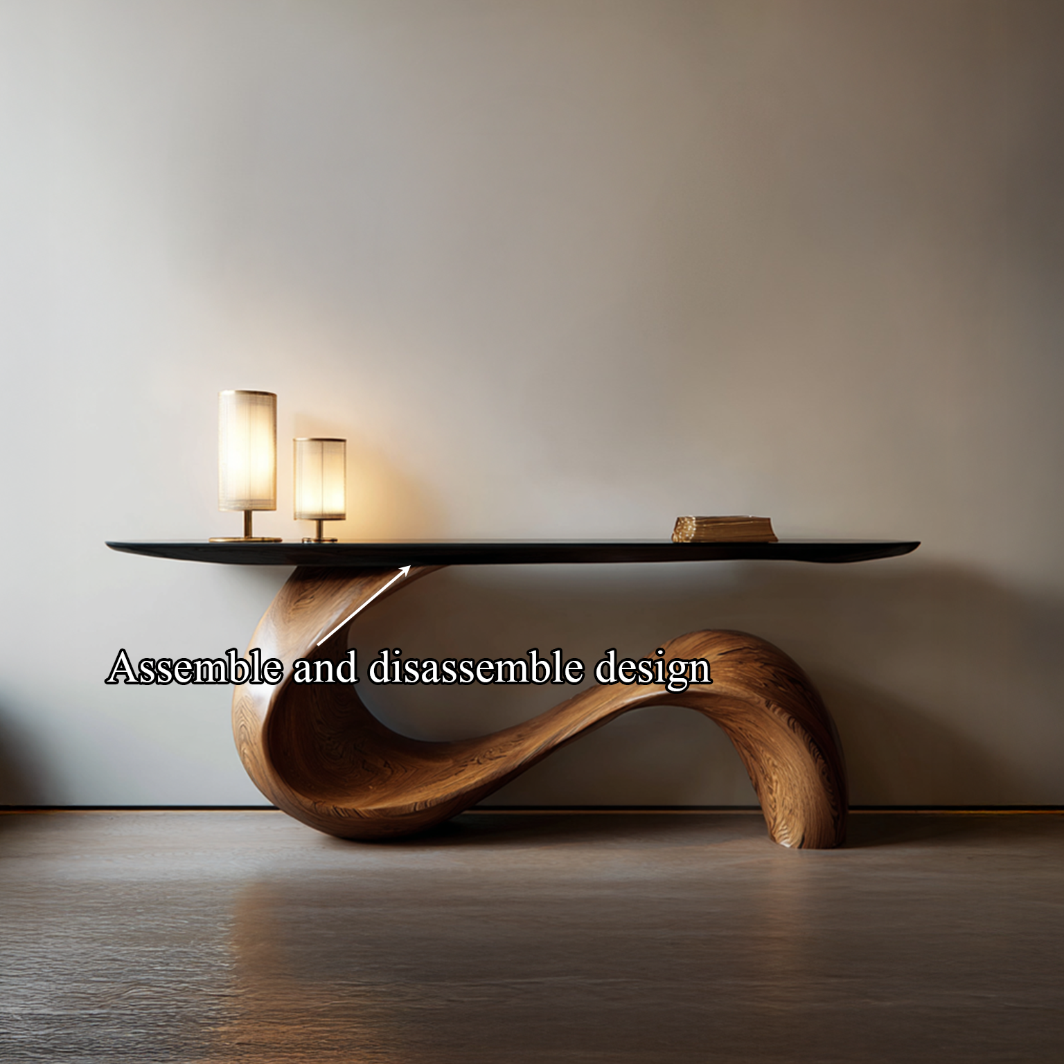 Midcentury Sculptural Console Table Entryway SINLSACS108