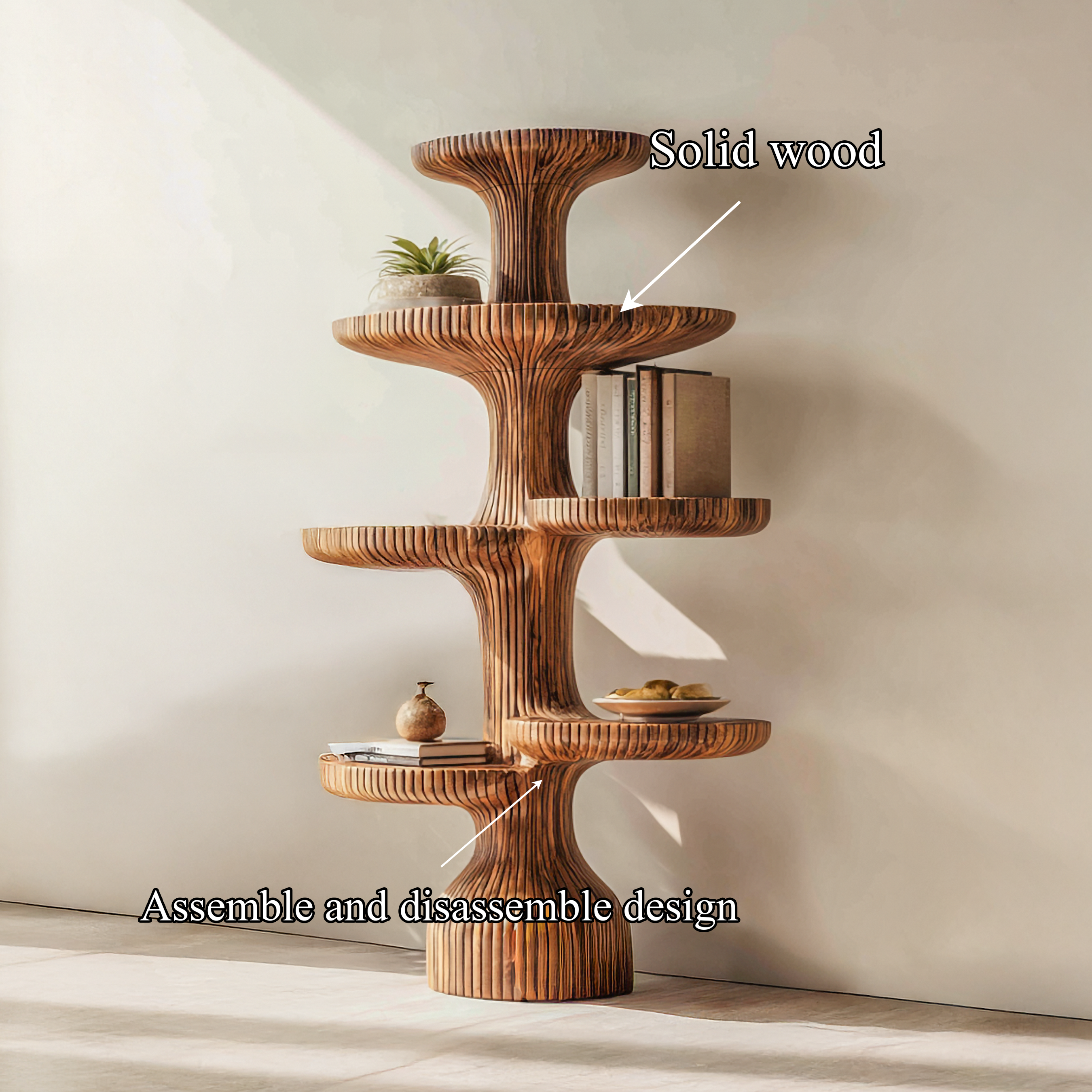 Sculptural Tiered Tree Shelf Living Room Interior Artistic Feature SINLSATB615