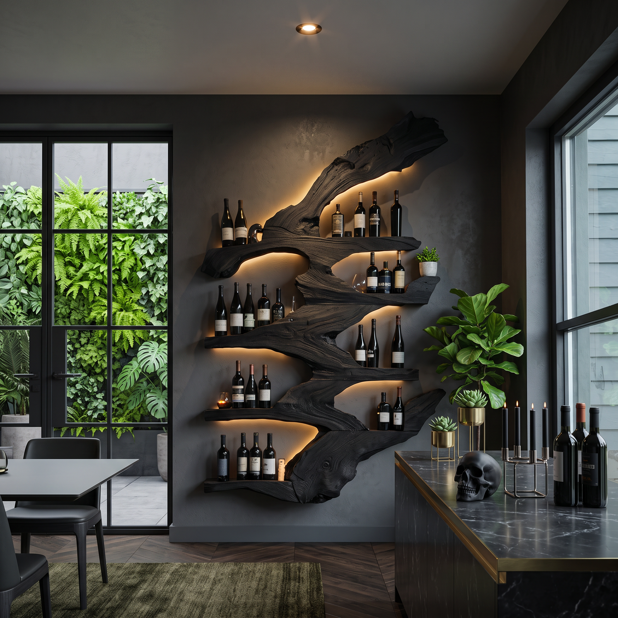 Modern Live Edge Wine Holder For Kitchen Halloween Furniture Ideas SILDTTRHWH003