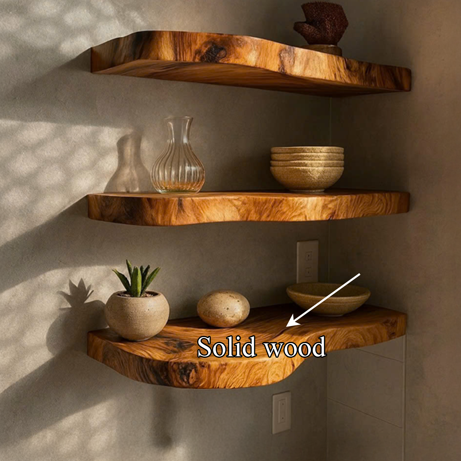 Mid Century Floating Shelf Home Office SINLSAFL105