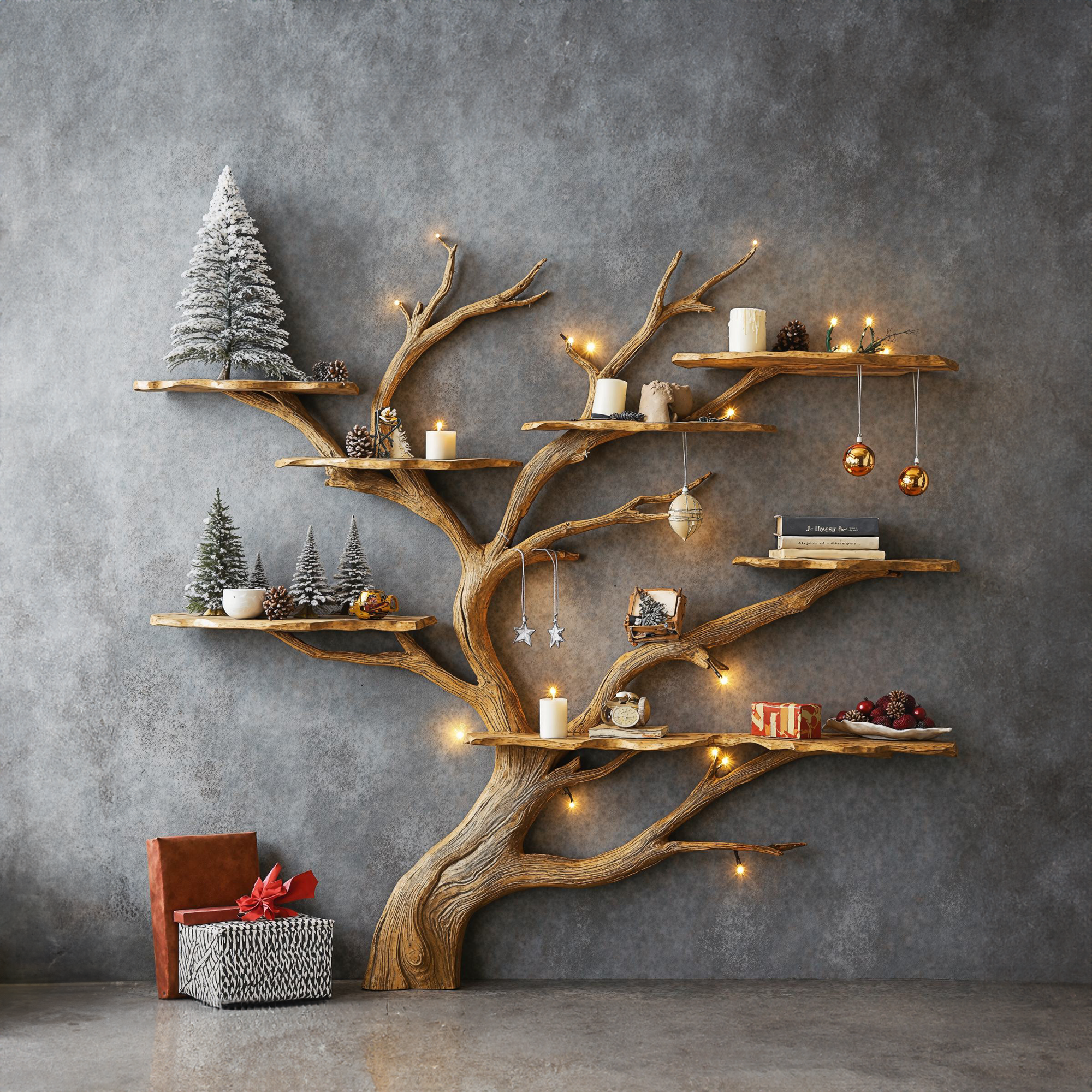 Tree Branch Montessori Bookshelf Mid Century Bookcase Home Decor SINLTB080