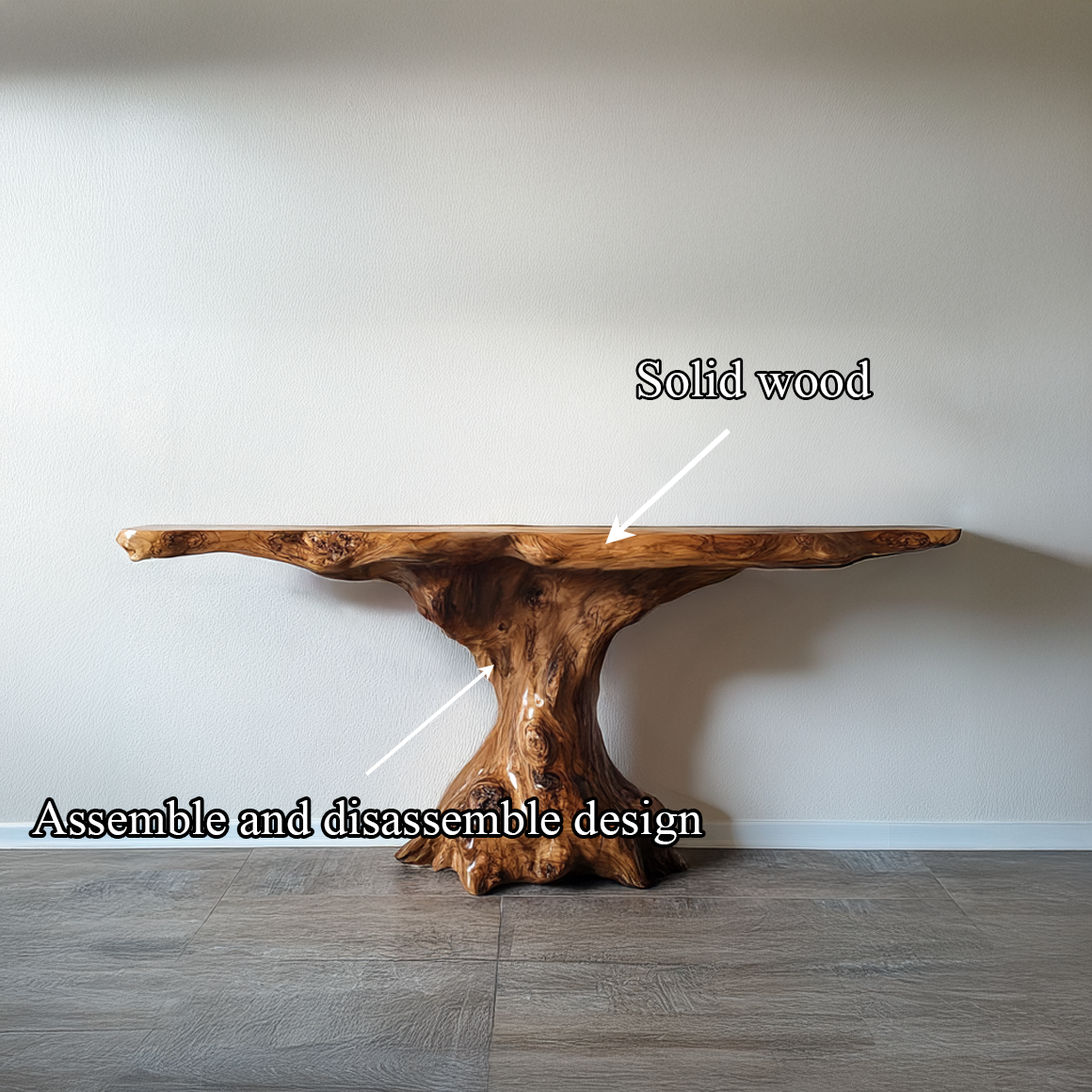 Rustic Console Table Organic Wood Slab Artist Studio SINLSACS383