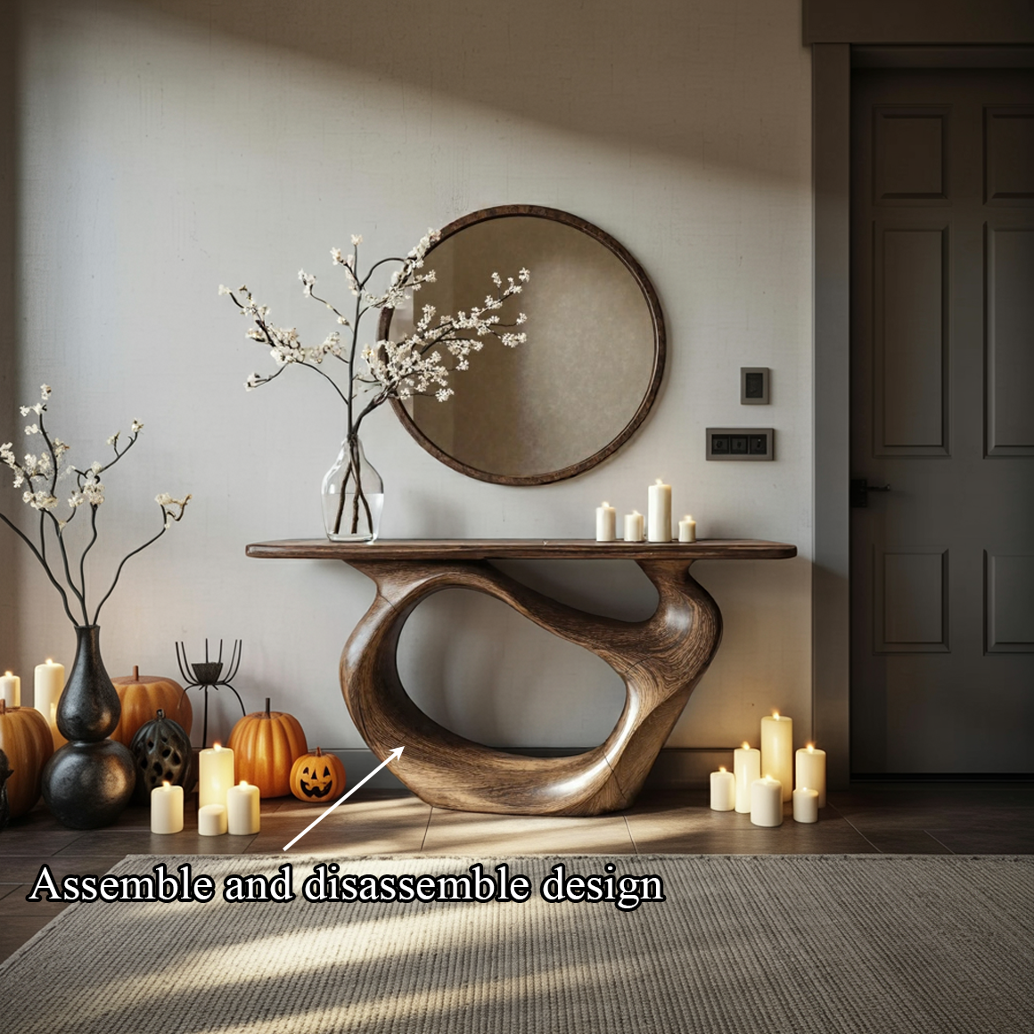 Rustic Halloween Console Table Entryway SINLSAHW018