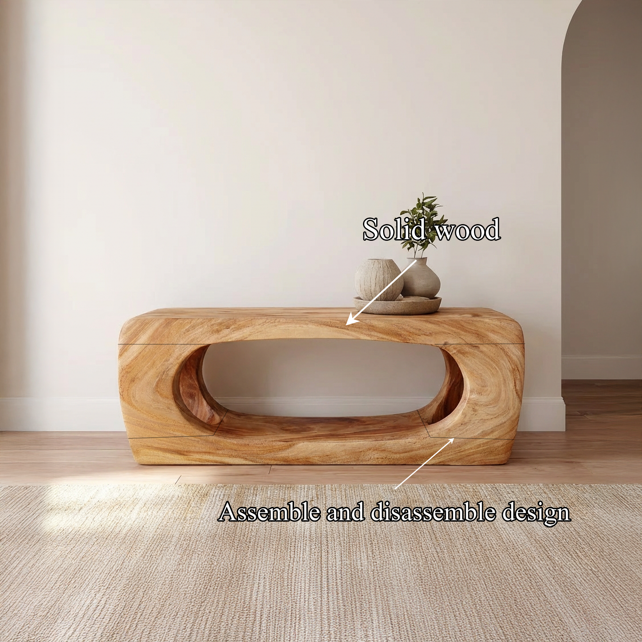 Rustic Natural Form Bench For Hallway And Living Room SINLSARS078