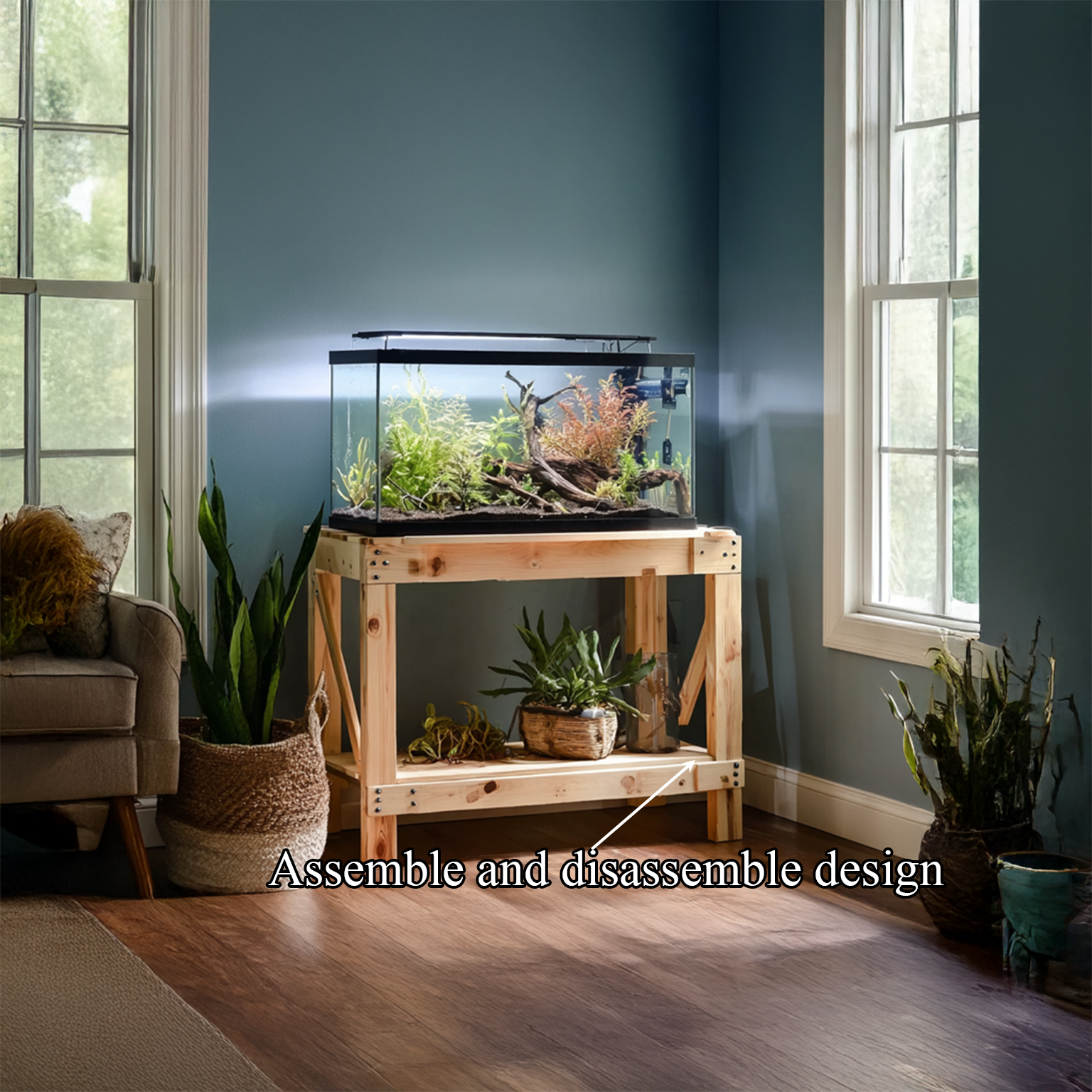 Rustic Aquarium Stand Living Room Or Office SINLSAWT009