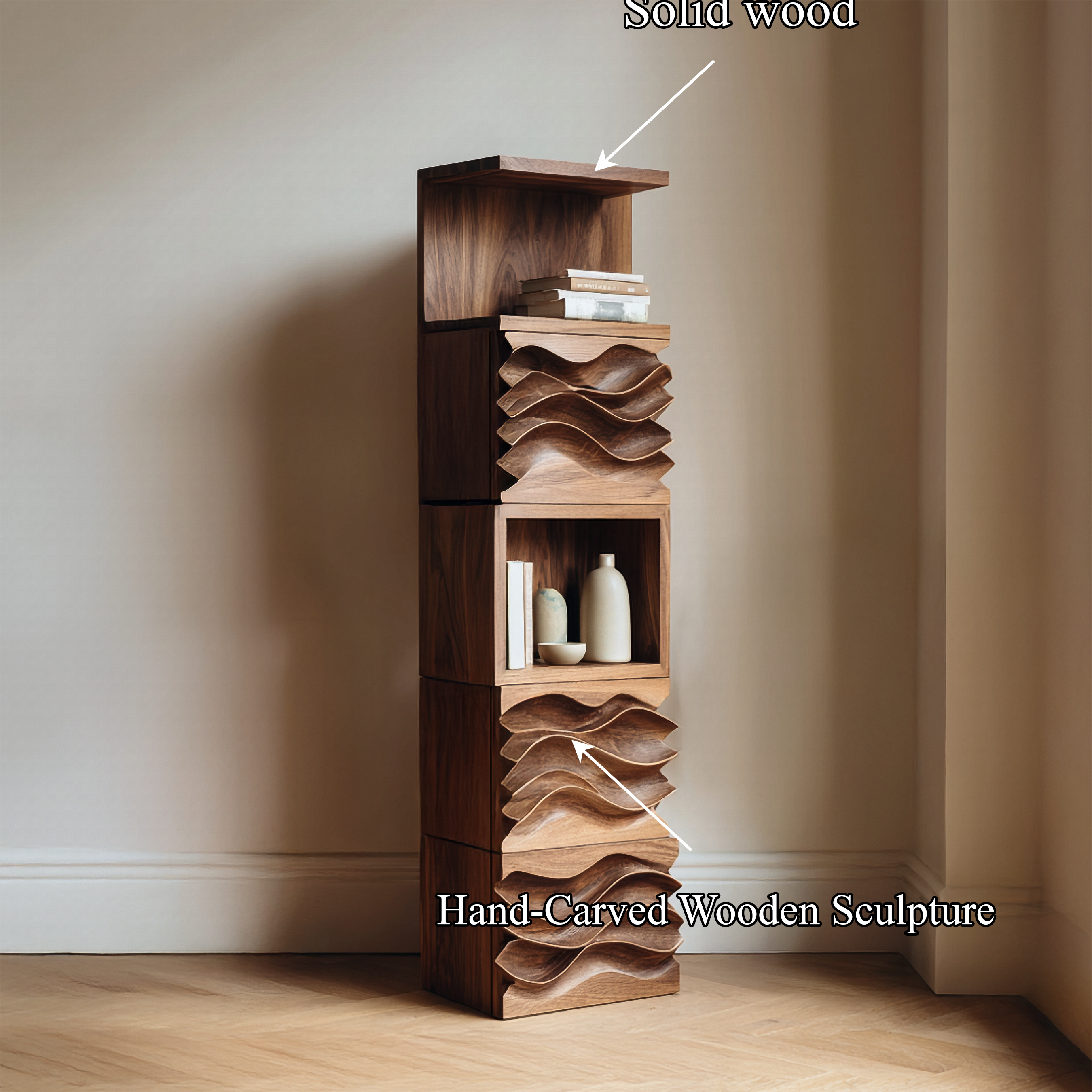 Organic Modern Sculptural Display Shelf For Living Room SINLSASC436