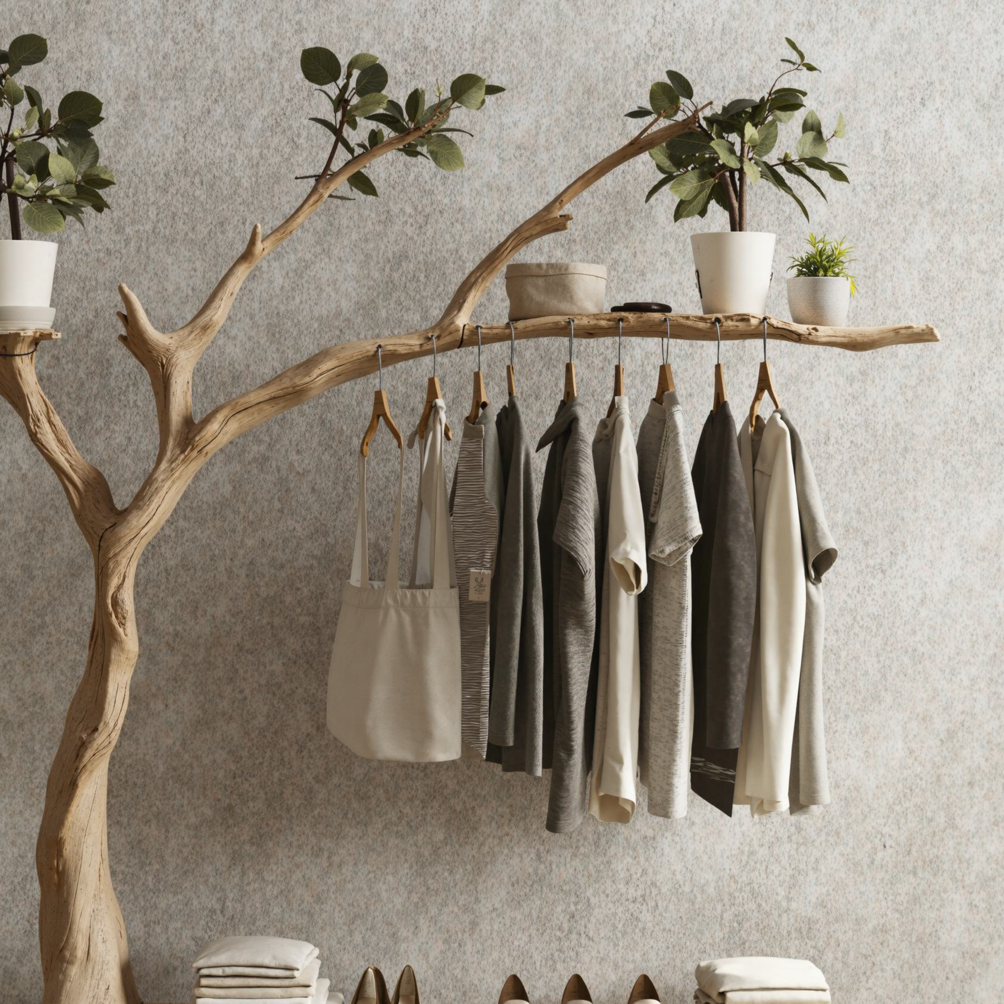 Tree Branch Shoe Rack For Closet Coat Rack With Shelf Rack For Shoe SINLTB100