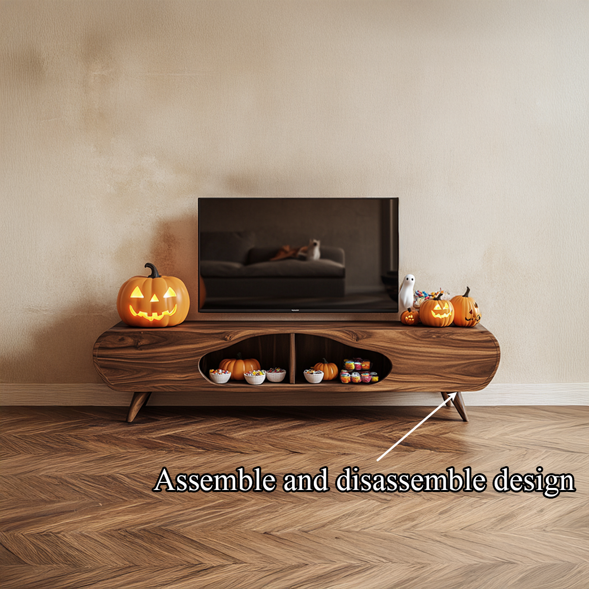Mid Century Halloween TV Cabinet Modern Living Room Decor SINLSASC228